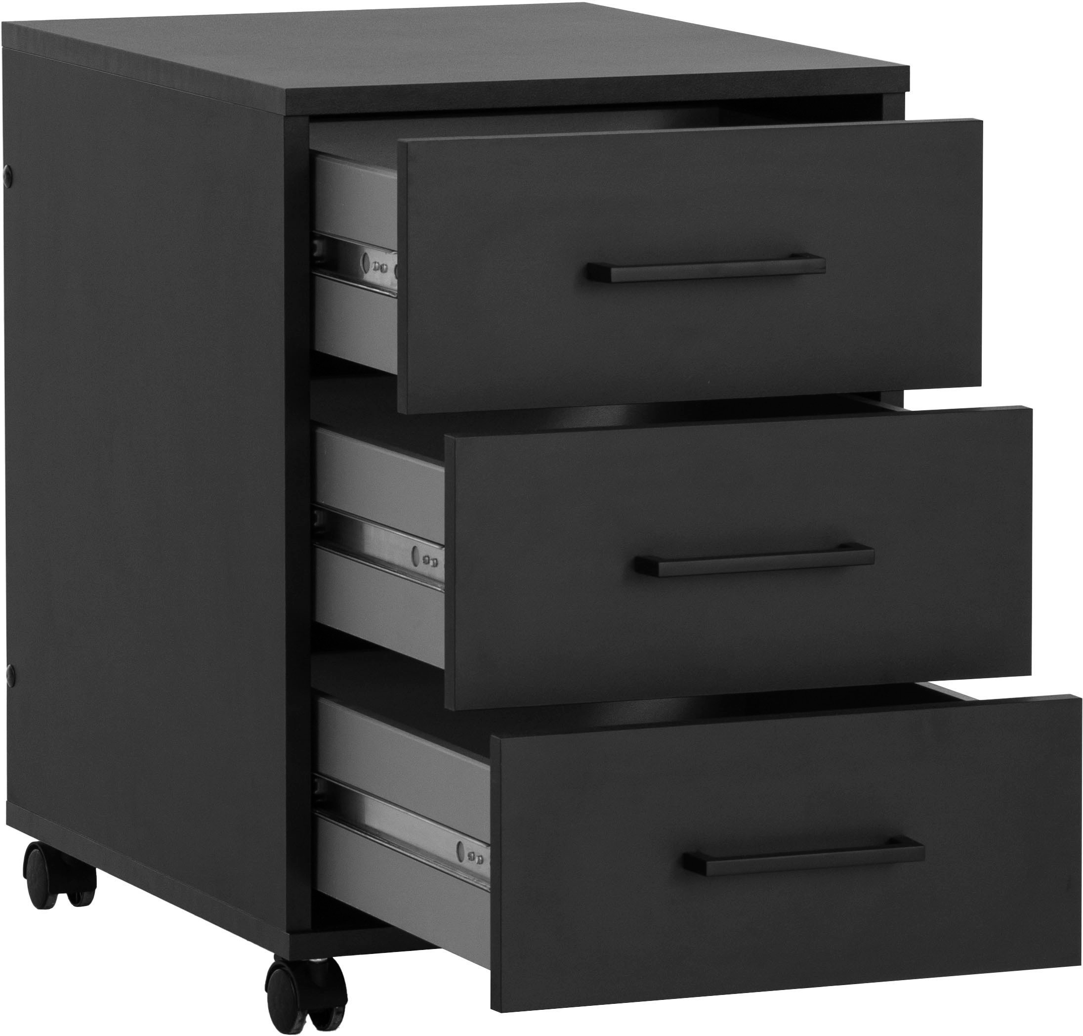 welltime Rollcontainer »Ruby, Breite 40 cm«, Mit Stifteinsatz, Metallbeschläge, feststellbare Möbelrollen