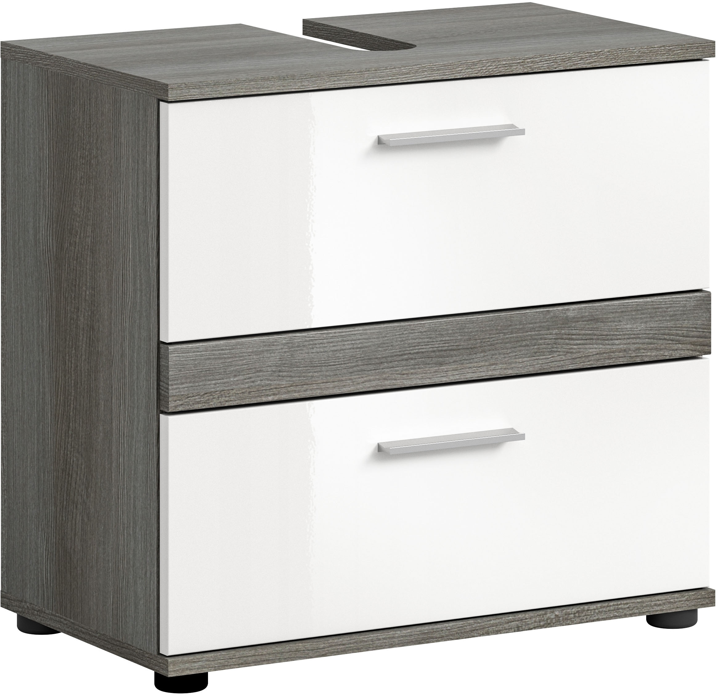 welltime Waschbeckenunterschrank "LUCCA, Breite 60 cm, 2 Schubkästen, hochwertige MDF Front" Badschrank, Bad-Möbel, Badezimmer