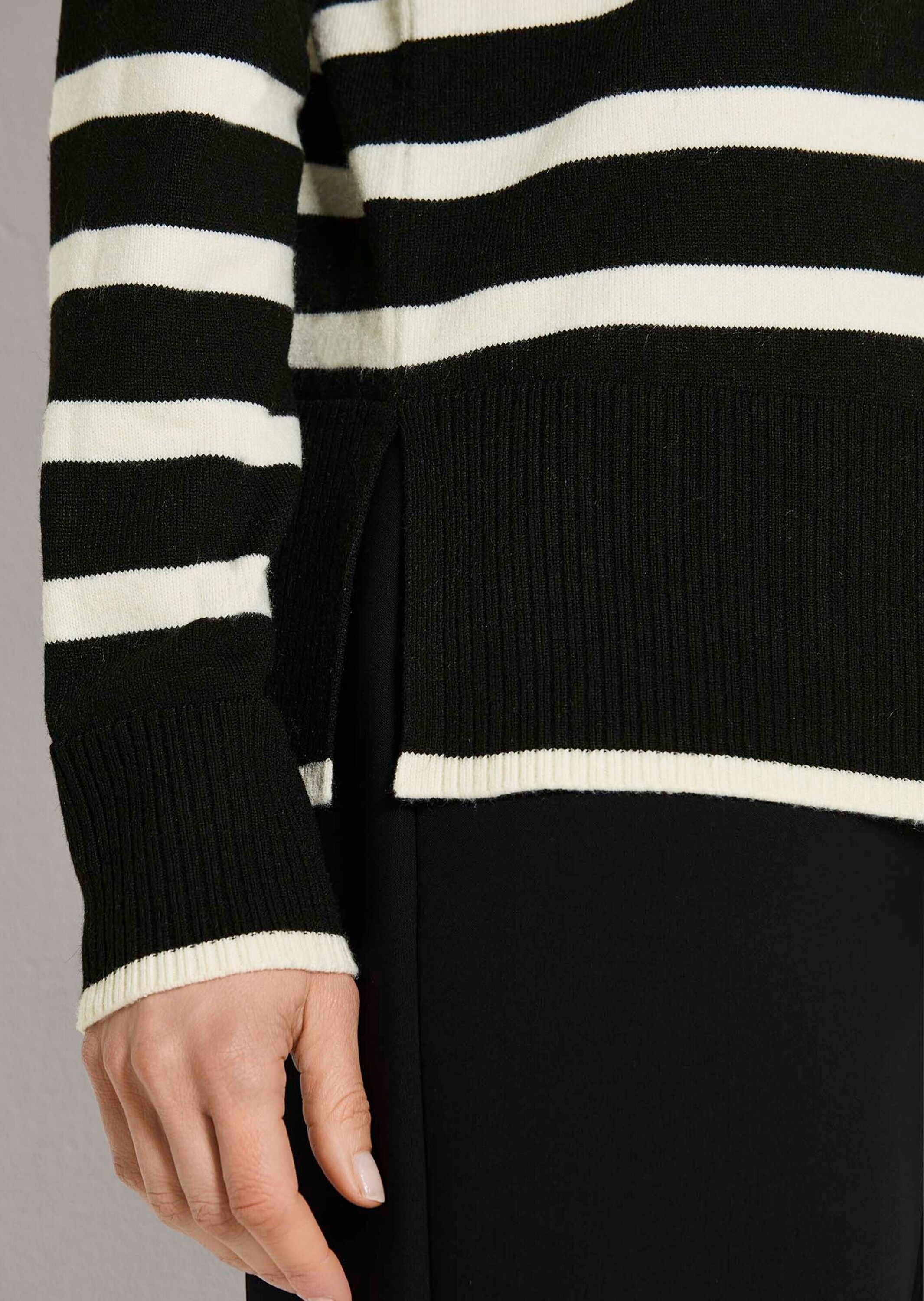 MADELEINE Longpullover »Pullover Streifenpullover mit Stehkragen«