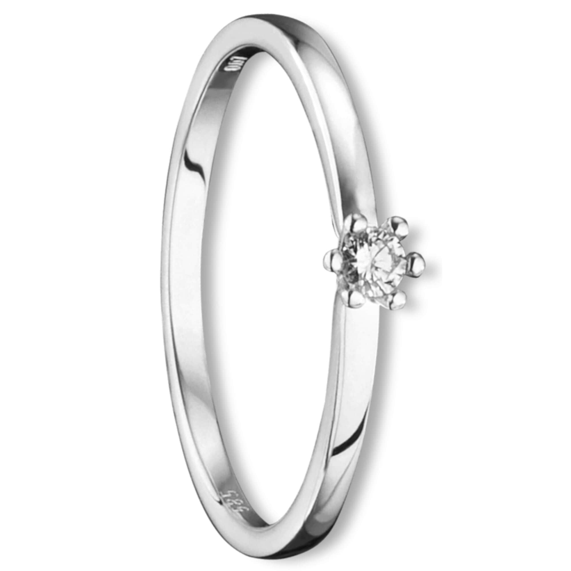 ONE ELEMENT Diamantring »0.07 ct Diamant Brillant Ring aus 585 Weißgold«, Damen Gold Schmuck