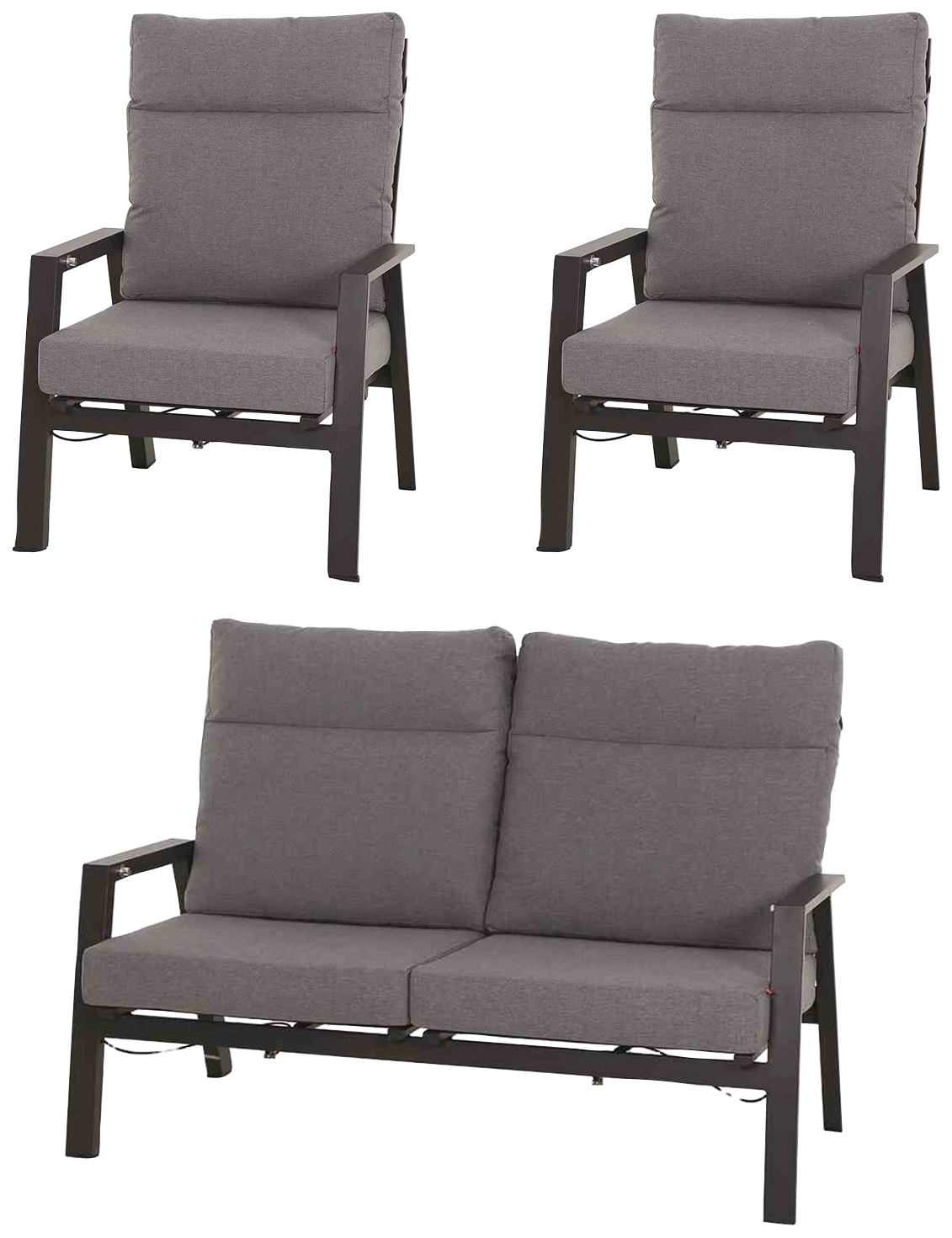 Siena Garden Gartenlounge-Set "Valencia" 1x Bank, 2x Sessel, 3 Stk. tlg. Al günstig online kaufen