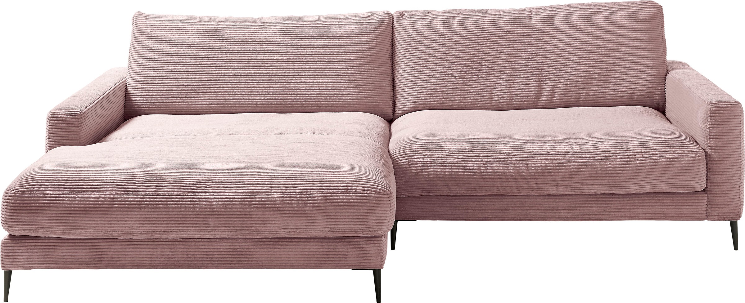 INOSIGN Ecksofa »Downtown, B/T/H: 272/190/84 cm L-Form«, weicher Sitzkomfort auch in Cord und Bouclé, incl. Zierkissen