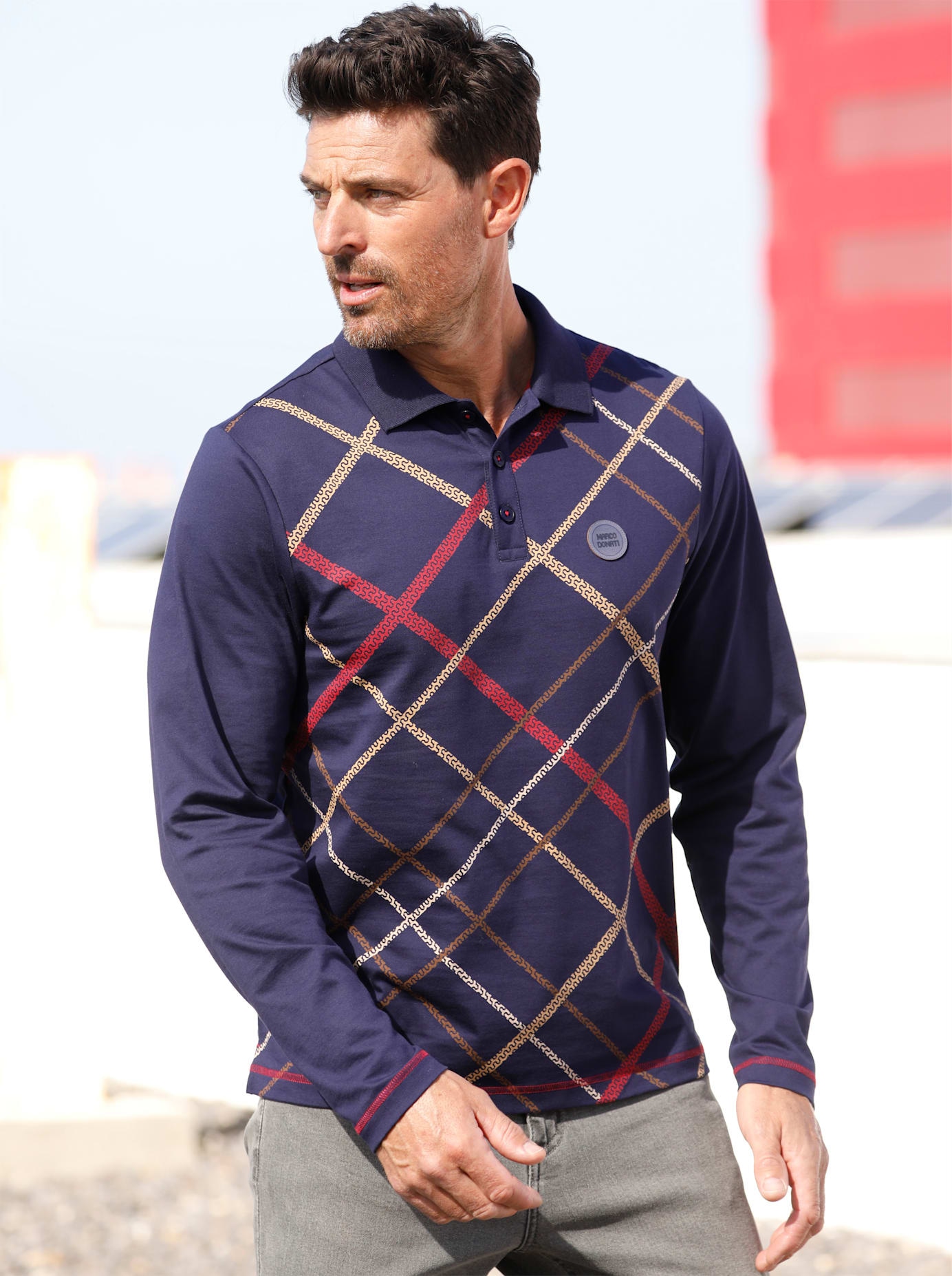 Marco Donati Poloshirt "Langarm-Poloshirt" 1 Stk. tlg. günstig online kaufen