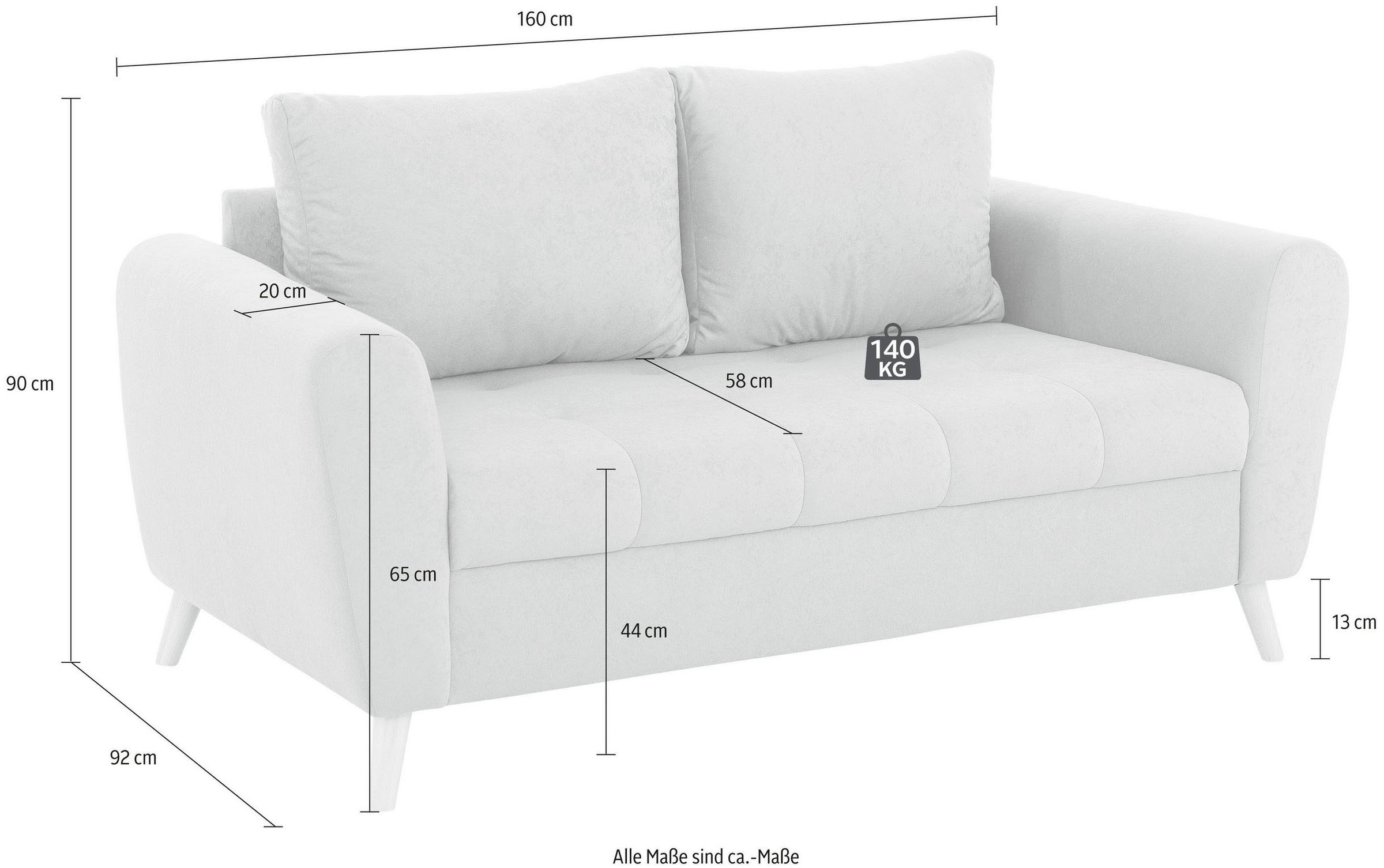 Home affaire 2-Sitzer »Penelope Luxus«, mit besonders hochwertiger Polsterung für bis zu 140 kg pro Sitzfläche