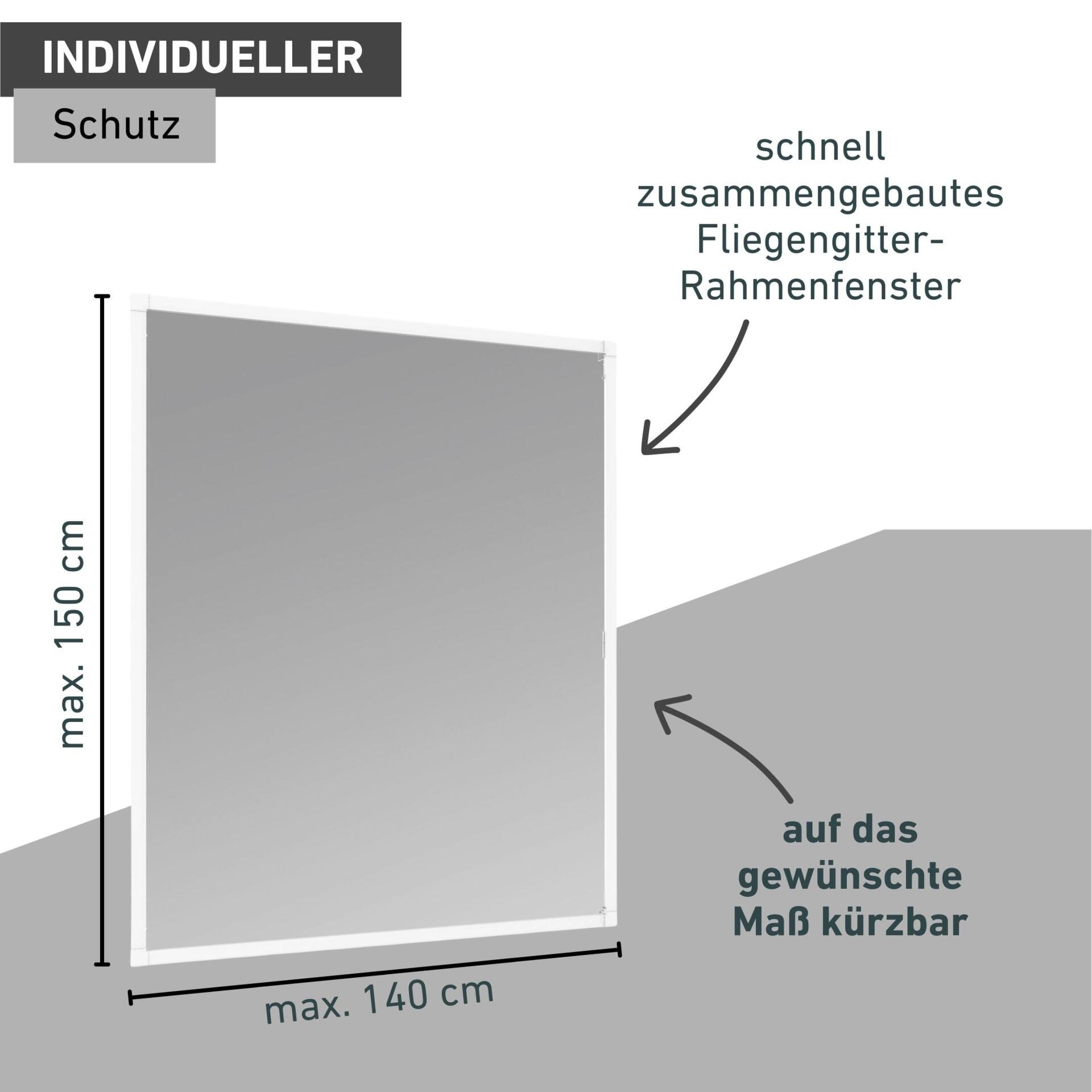 Windhager Insektenschutz-Fensterrahmen »Expert aus starkem Fieberglasgewebe, Insektenschutzgitter für Fenster« Fliegengitter in weiß, anthrazit erhältlich, 140x150cm, ohne bohren