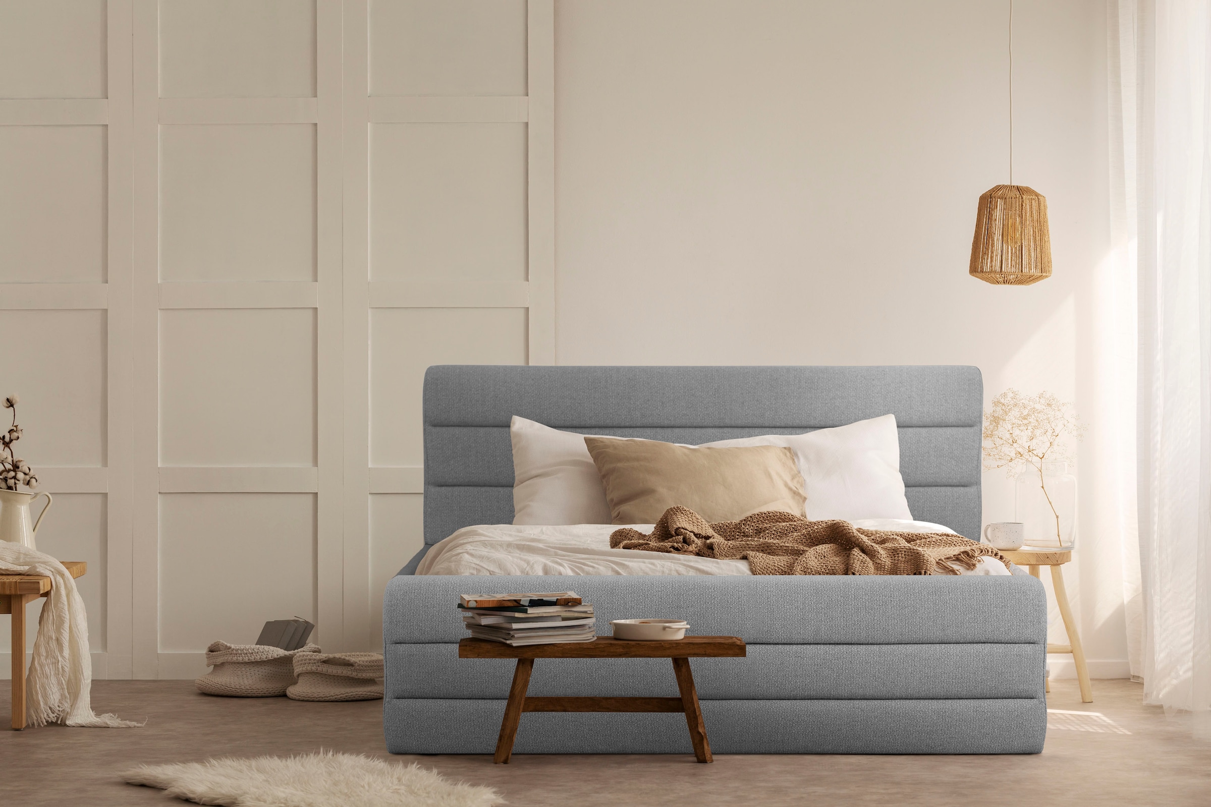 Home affaire Polsterbett "Merrit" Quernaht im Kopf- und Fußteil, in 5 Breit günstig online kaufen