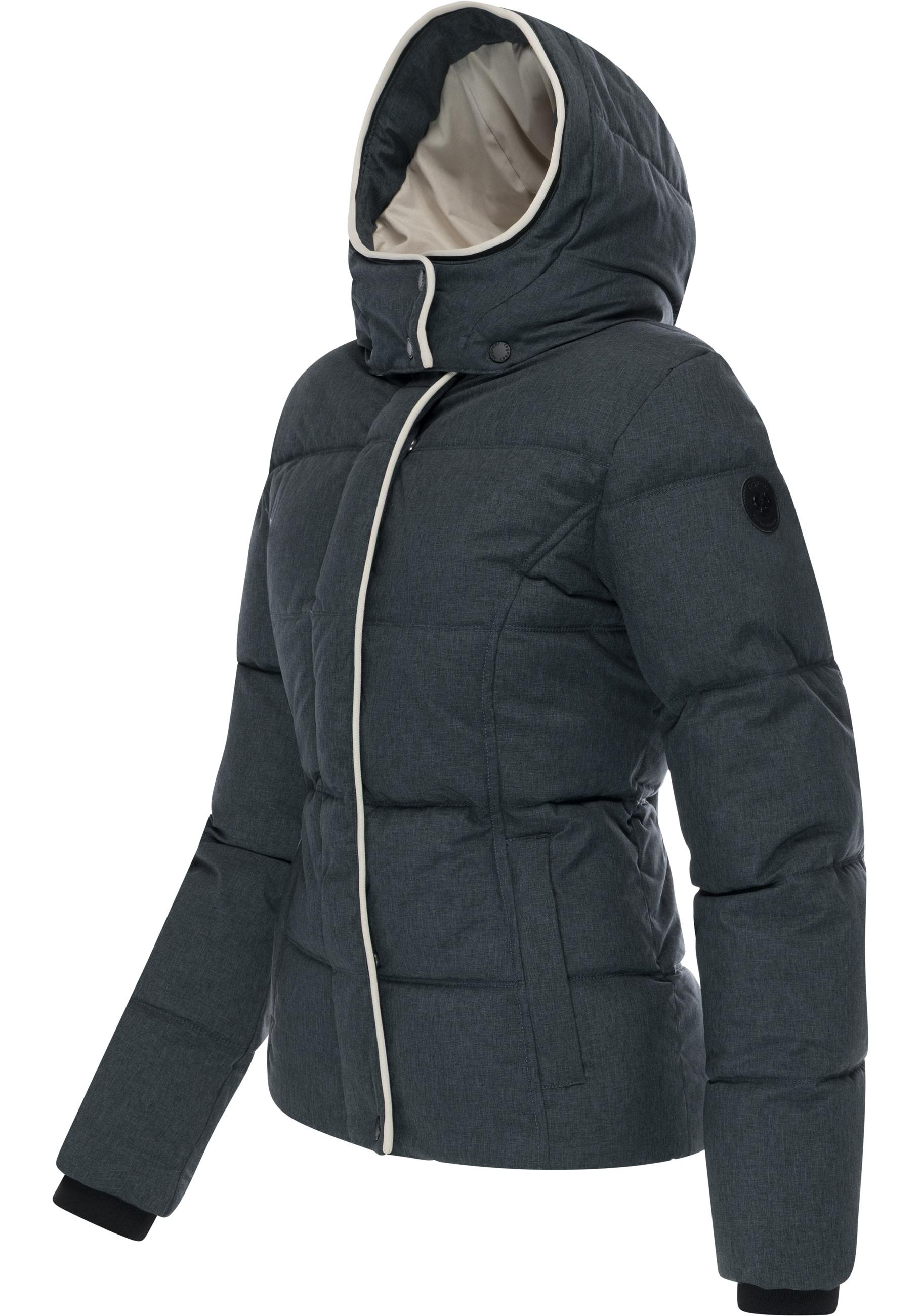 Ragwear Winterjacke »Gleama Melange YOUMODO«, mit Kapuze, Wasserdichte Steppjacke mit abnehmbarer Kapuze