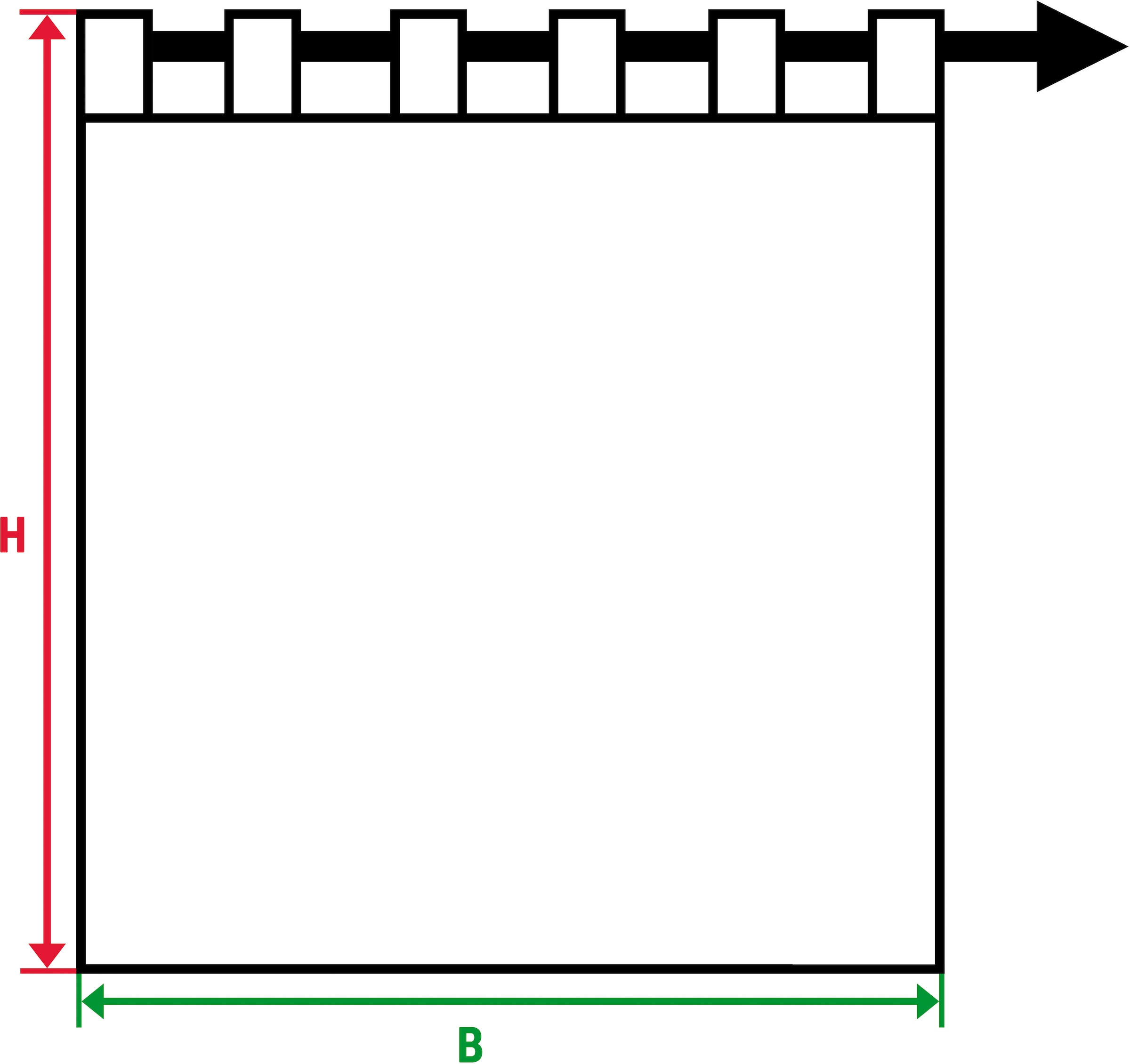 Gerster Vorhang »Egil«, (1 St.), HxB: 235x140, Schlaufenschal mit Kräuselband bestickt