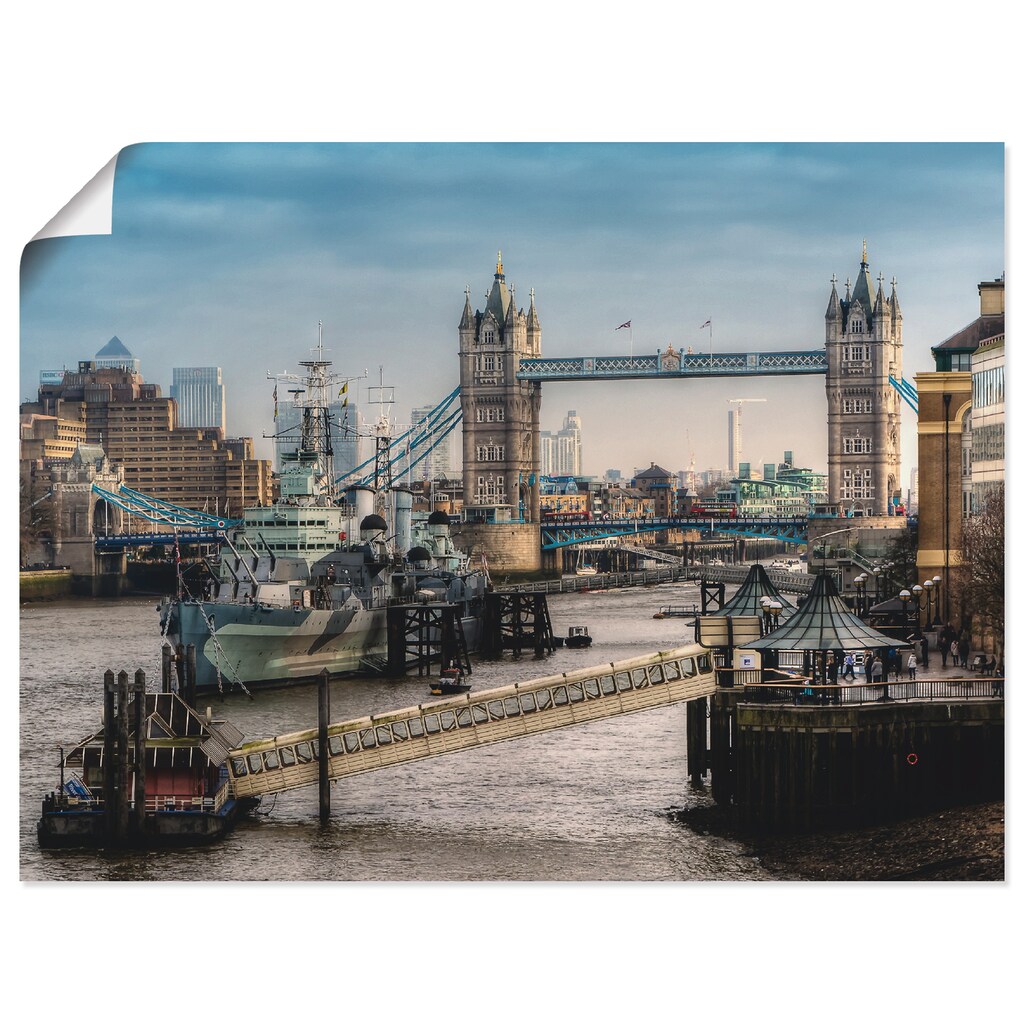 Wohnen Wohnaccessoires Artland Wandbild »London - Tower Bridge«, Großbritannien, (1 St.), in vielen Größen & Produktarten -Leinw