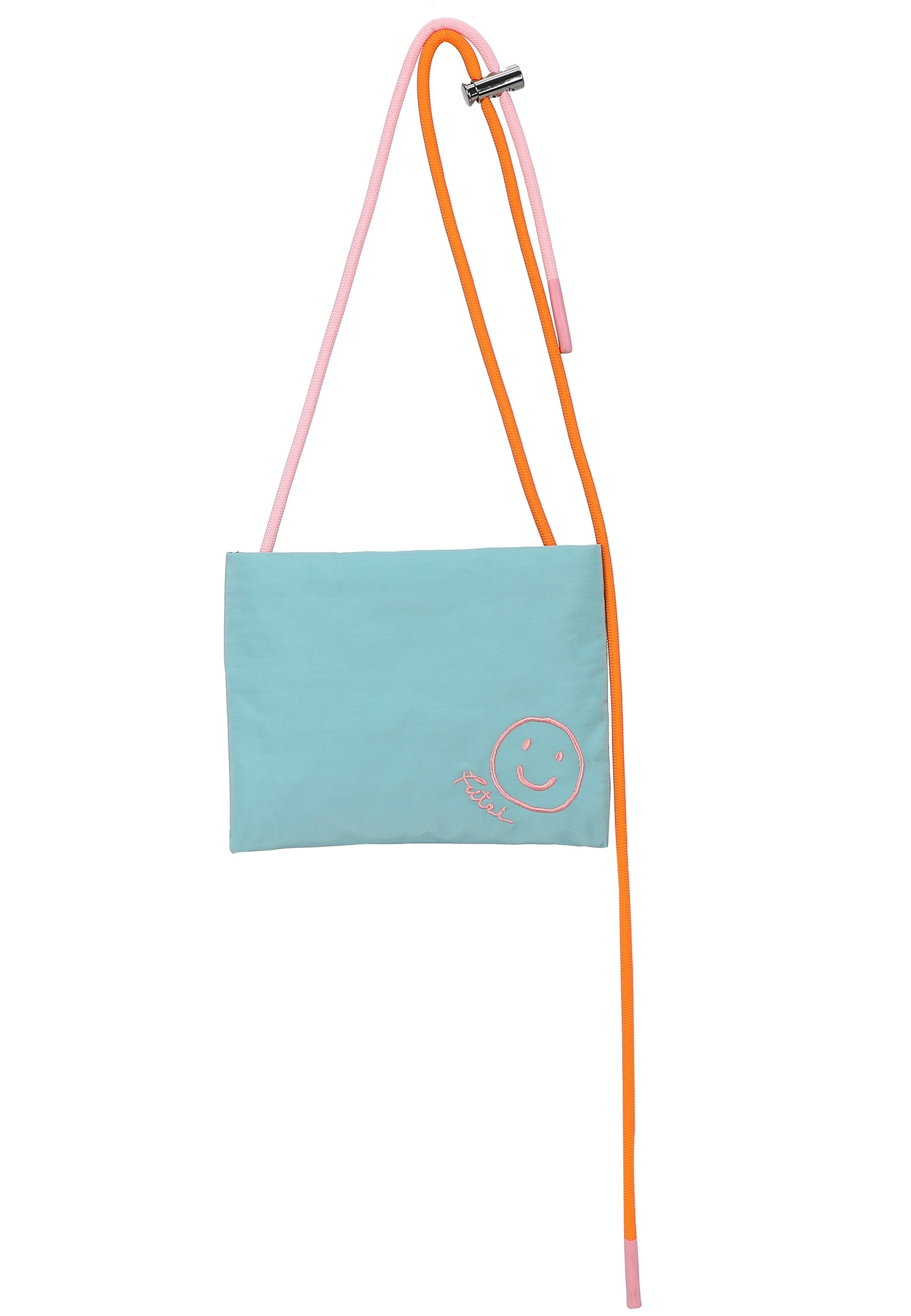 Fritzi Aus Preußen Schultertasche FRITZI AUS PREUSSEN "Fritzi ME Cross Smile", Damen, Gr. B/H/T: 1cm x 17,5cm x 24cm, türkis, Nylon, unifarben, Taschen Schultertasche, mit fröhlichen Smile-Print