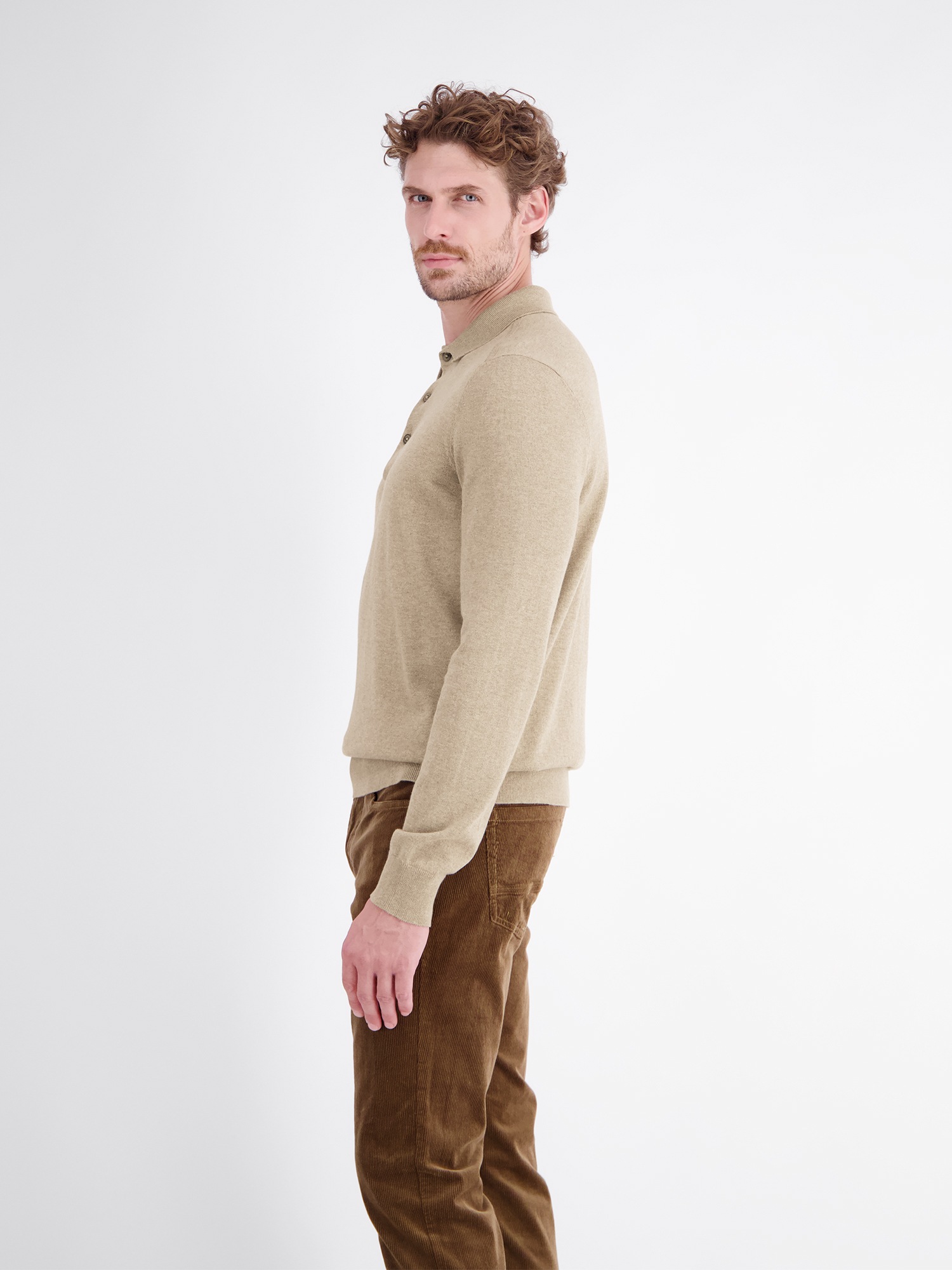 LERROS Langarm-Poloshirt »Langarm Polo aus Baumwollstrick mit flexiblen Rippbündchen«
