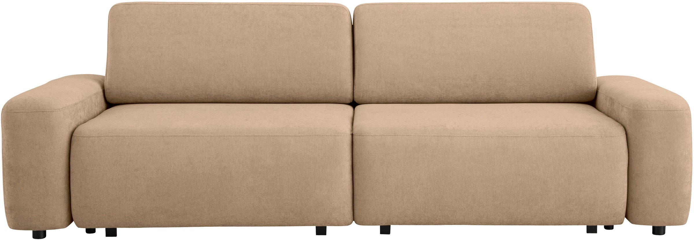 INOSIGN 3-Sitzer »TORGE (257cm), Sofa,Schlafsofa in Cord, Samtvelours, Struktur fein«, rundes Design, Schlaffunktion u. Bettkasten, Liegefläche: 135/200 cm