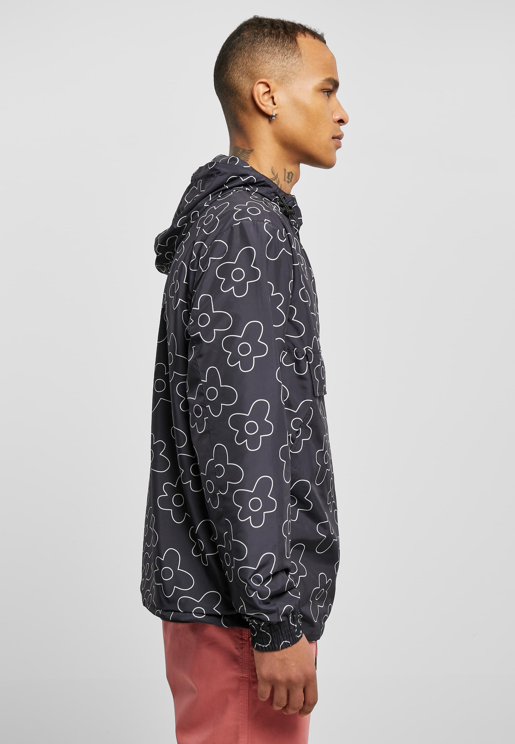 URBAN CLASSICS Windbreaker »Urban Classics Herren Flower AOP Pull Over Jacket«, (1 St.), mit Kapuze