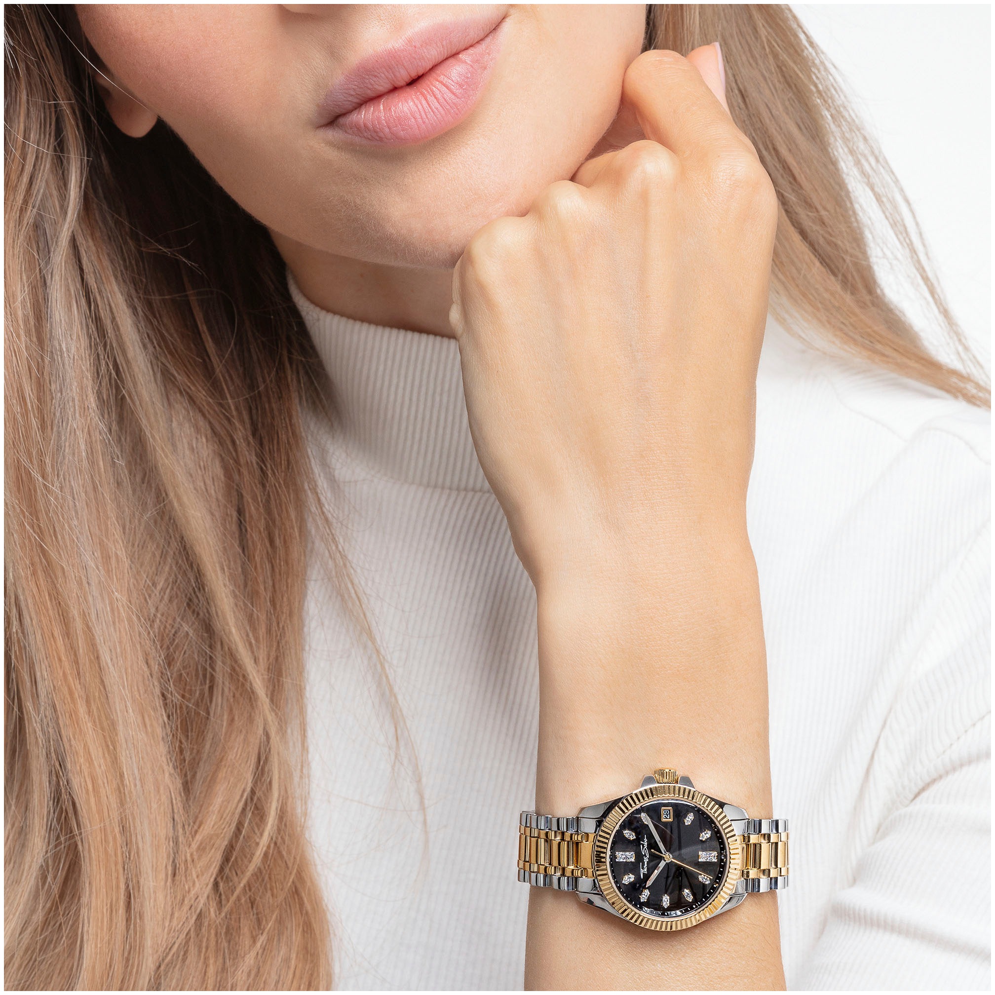 THOMAS SABO Quarzuhr »DIVINE«, Armbanduhr, Damenuhr, Datum, Mineralglas mit Saphirbeschichtung