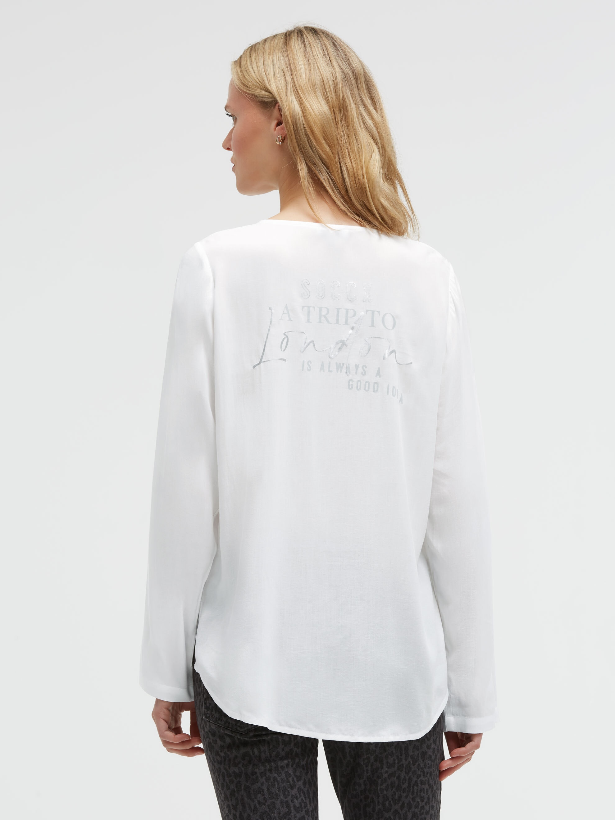 SOCCX Schlupfbluse im Turn-Up-Look