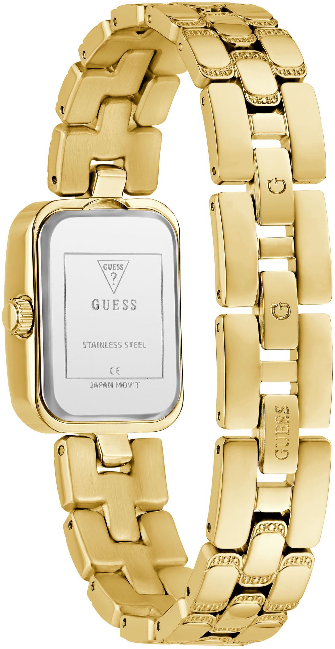 Guess Quarzuhr »ISLA«, Armbanduhr, Damenuhr, Edelstahlarmband