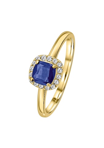 Diamantring »0,12 ct Diamant Brillant Safir Ring aus 585 Gelbgold«