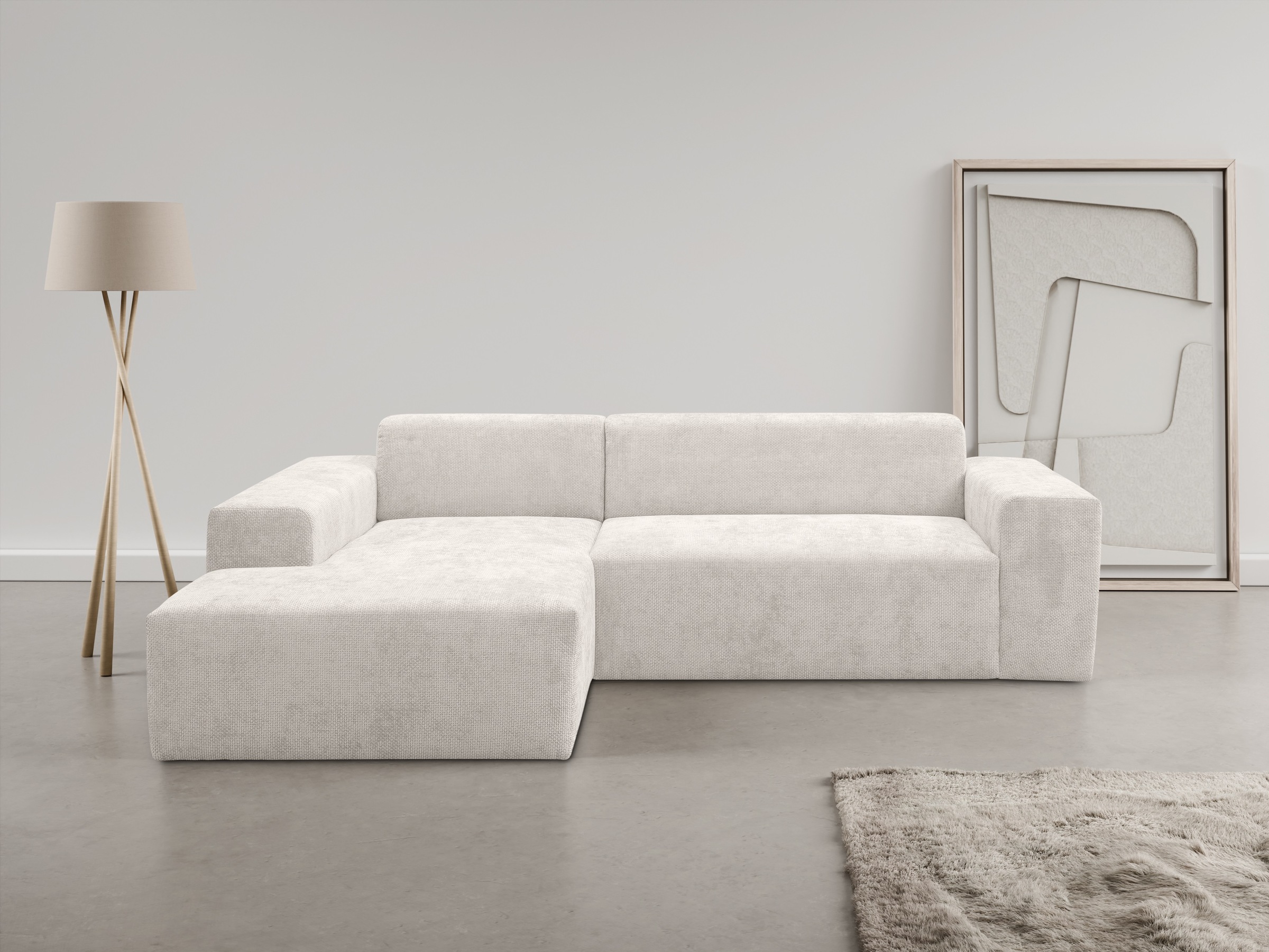WERK2 Ecksofa "Zeus-L modern & zeitlos, Breite 253 cm, bequemes Sofa" Curvy günstig online kaufen