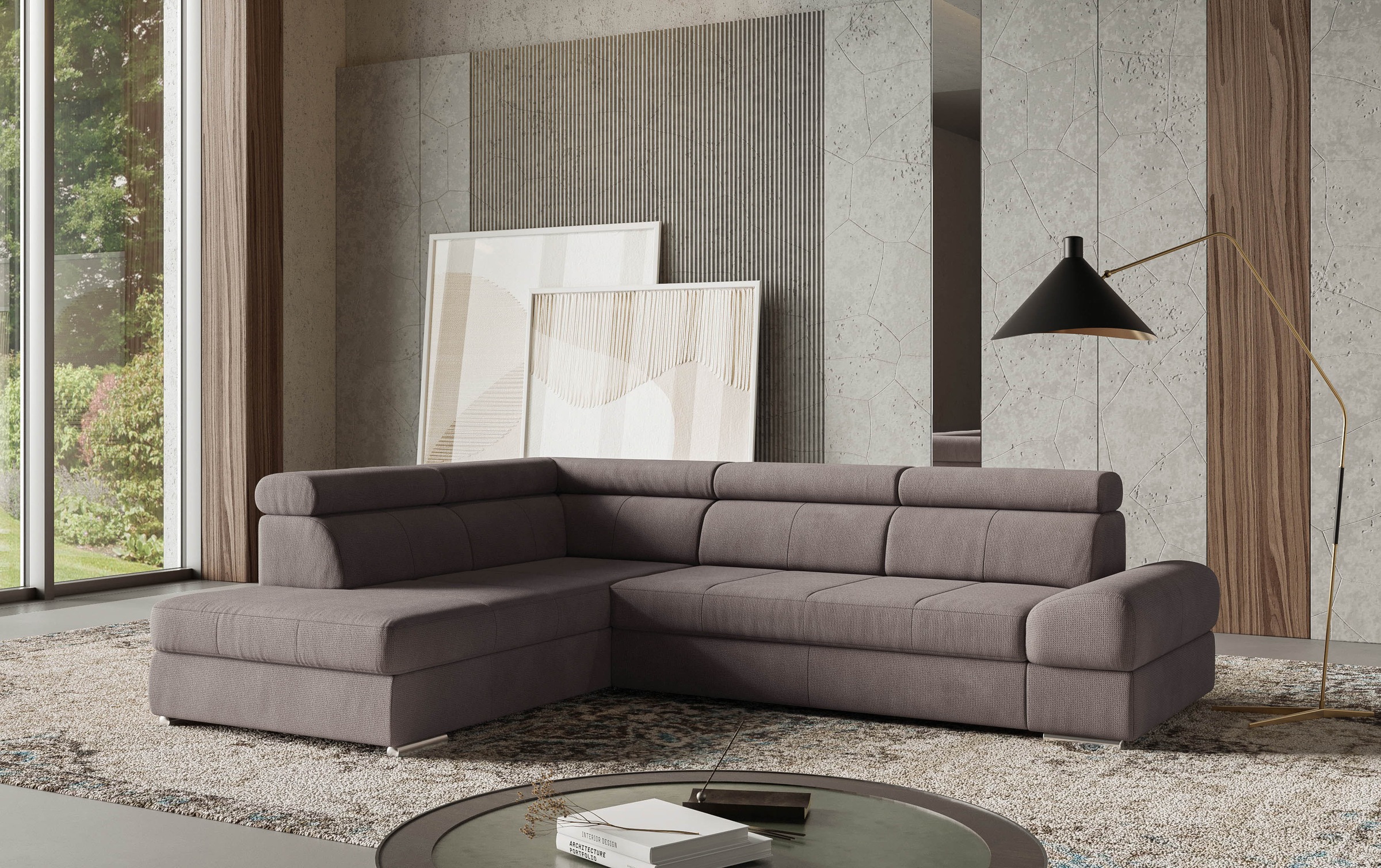 sit&more Ecksofa "Broadway L-Form" mit verstellbaren Kopfteilen, wahlweise mit Schlaffunktion