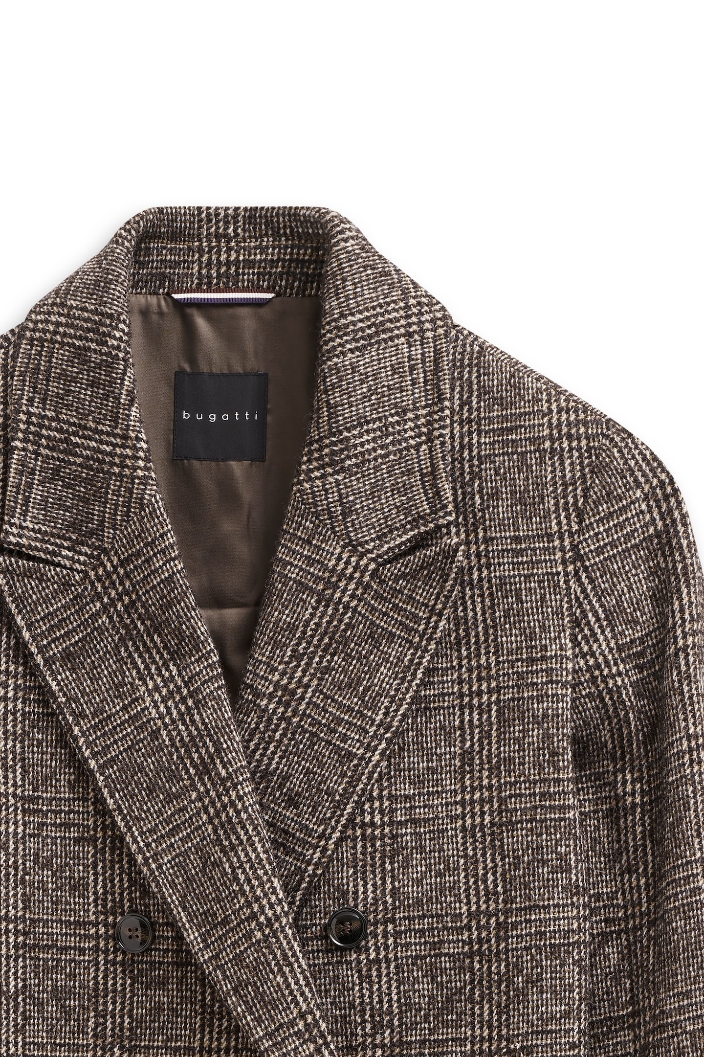 bugatti Langmantel »Loose Fit«, Zwei-Reiher mit Glencheck-Karo