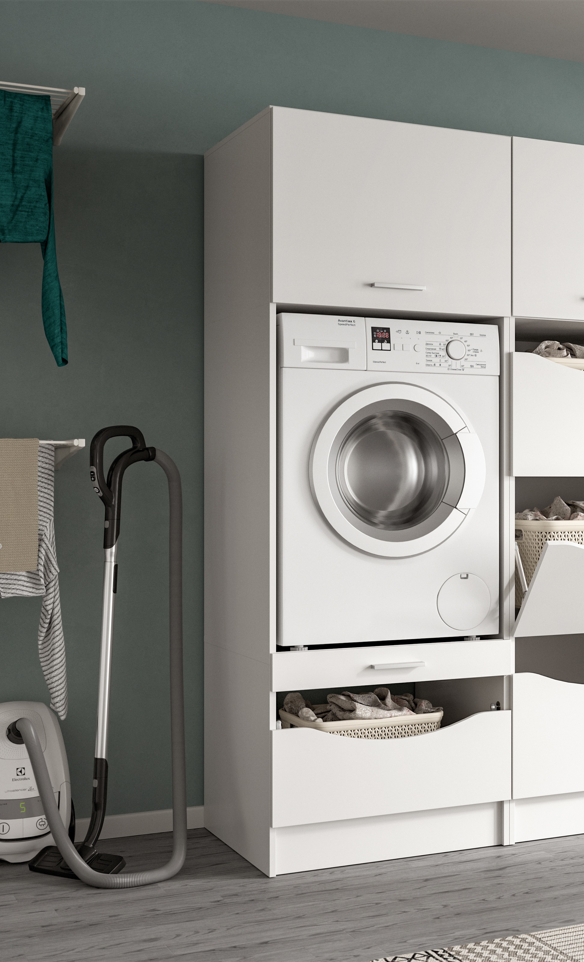 welltime Waschmaschinenumbauschrank "FALAS, TOPSELLER, Höhe 195 cm, 2 Klapp günstig online kaufen