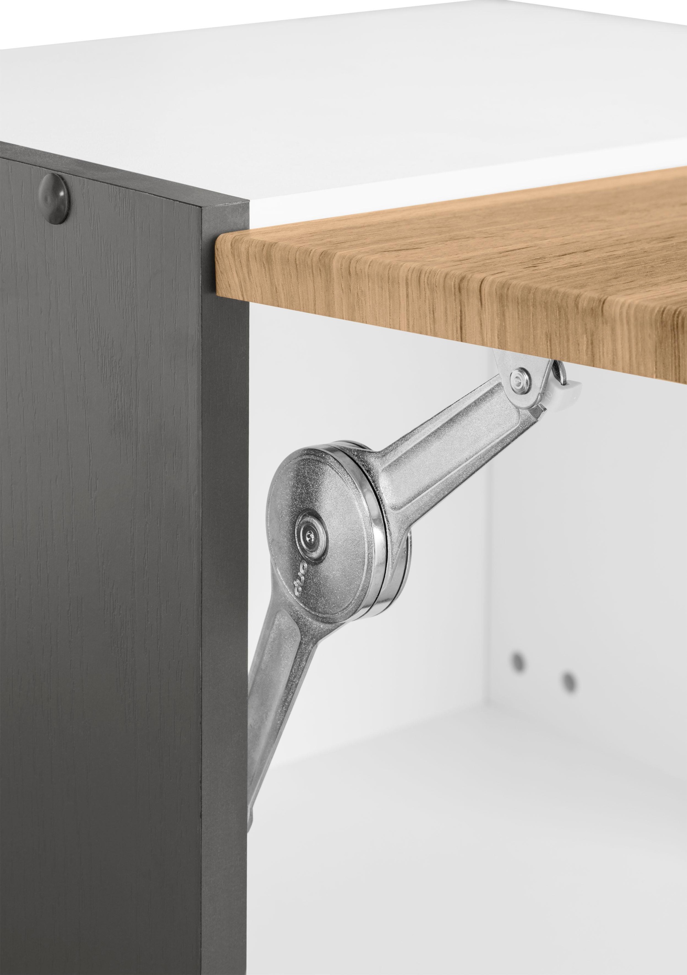 KOCHSTATION Küchenzeile »KS-Tulsa«, mit E-Geräten, Breite 210 cm, schwarze Metallgriffe, MDF Fronten