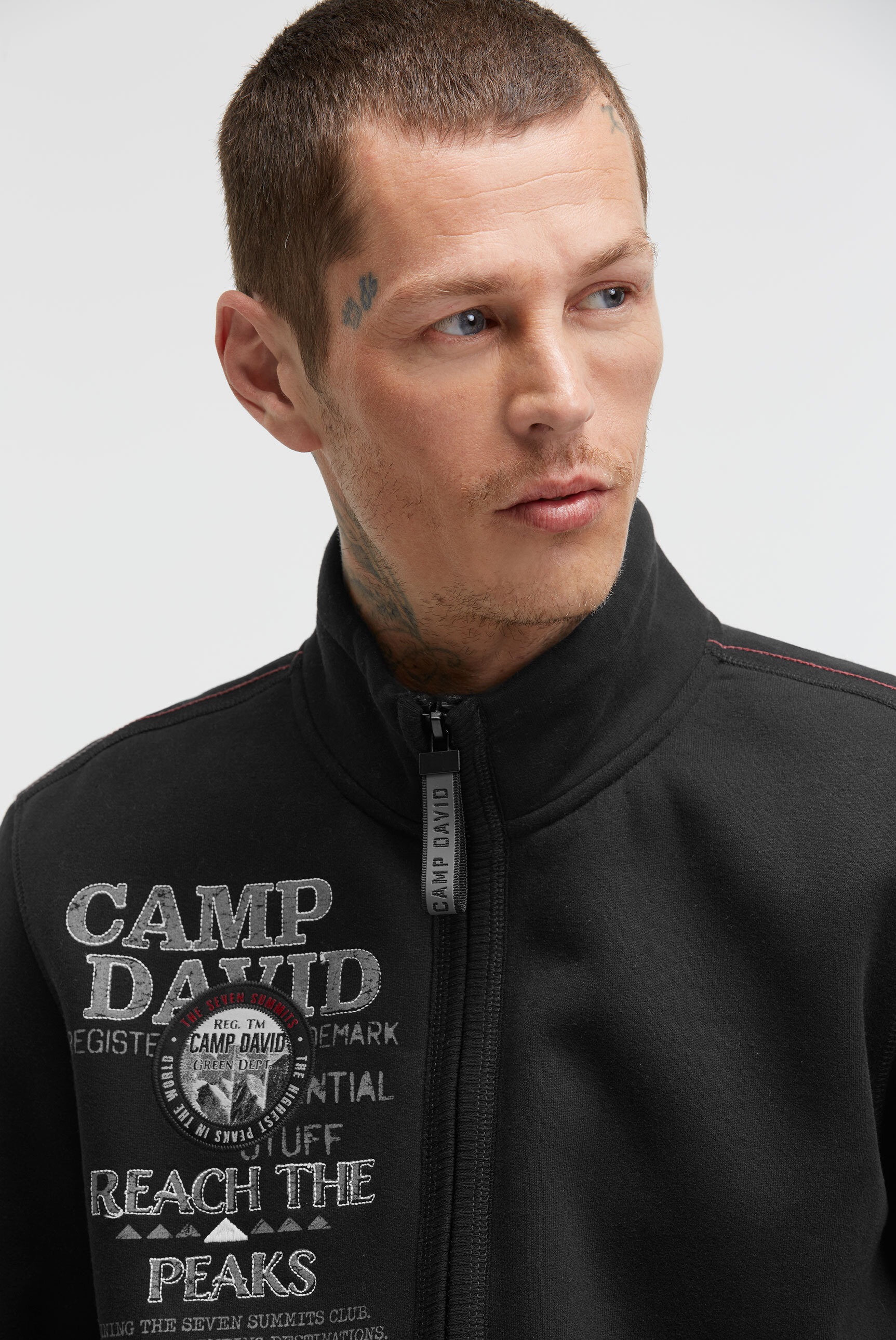 CAMP DAVID Sweatjacke mit Stehkragen