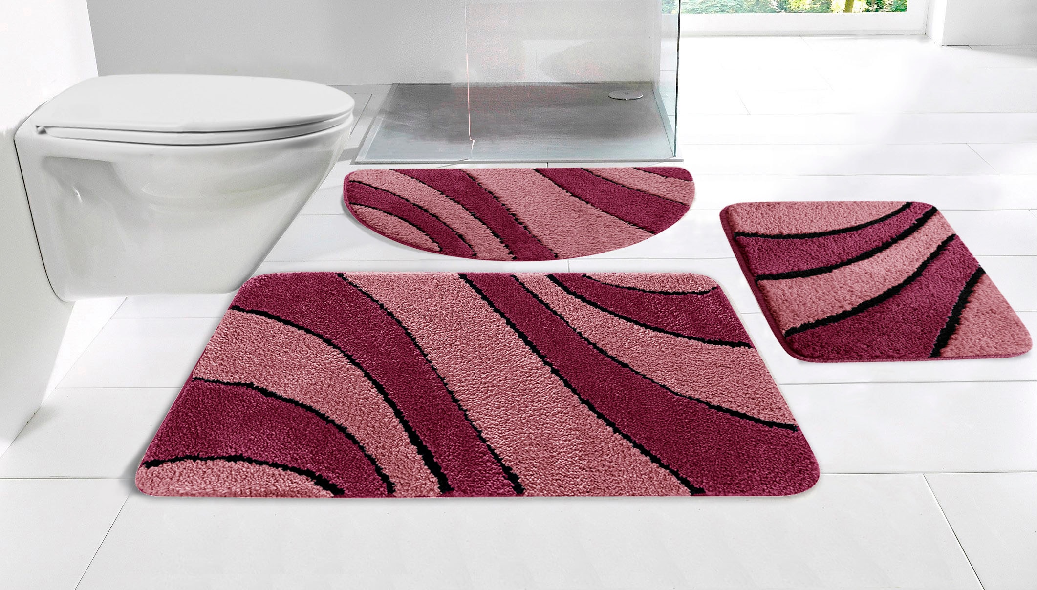 OTTO home Badematte "Anna, Badvorleger, Badezimmer Teppich" Höhe 16 mm ruts günstig online kaufen