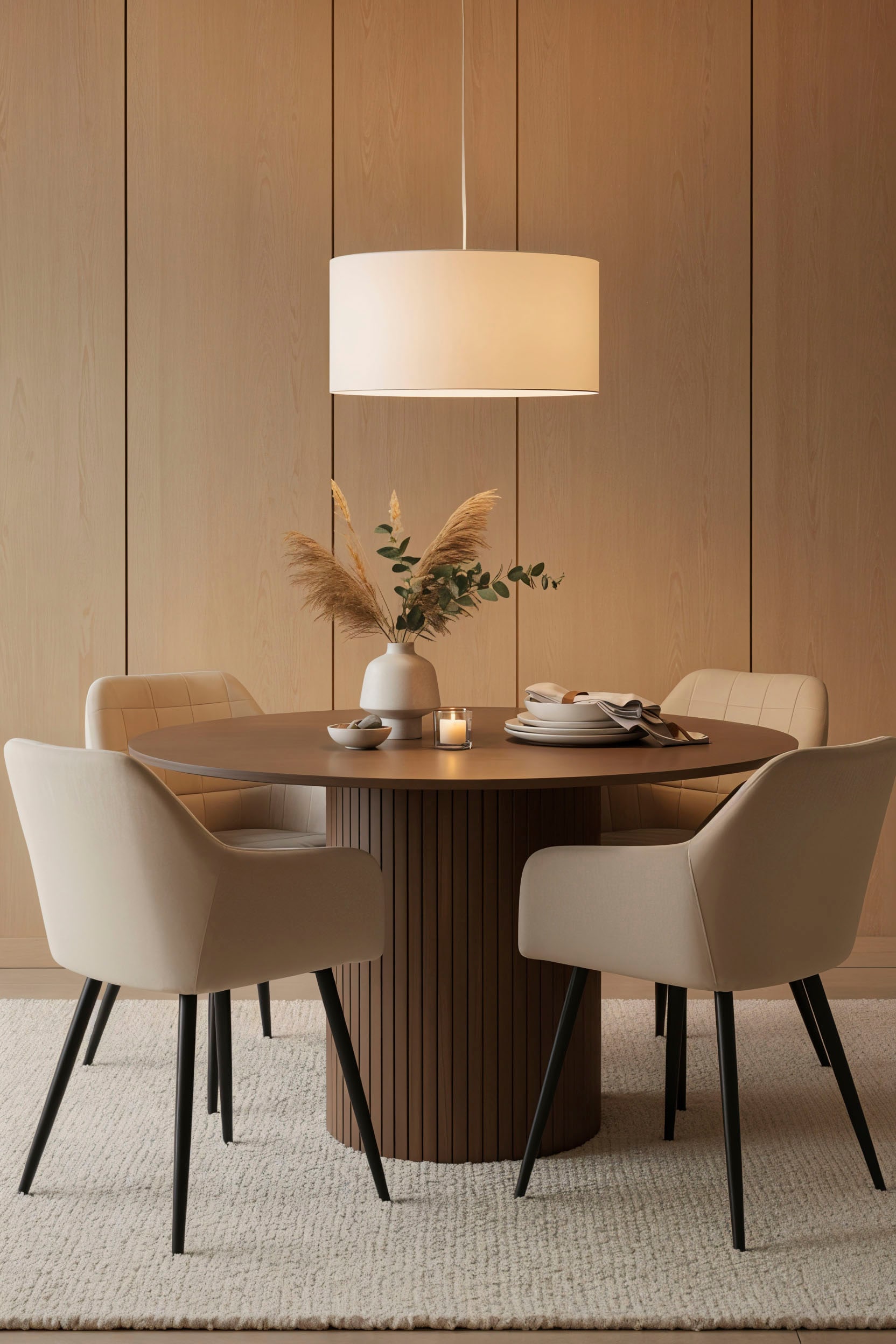 Home affaire Esstisch Sockel mit Lamellendesign