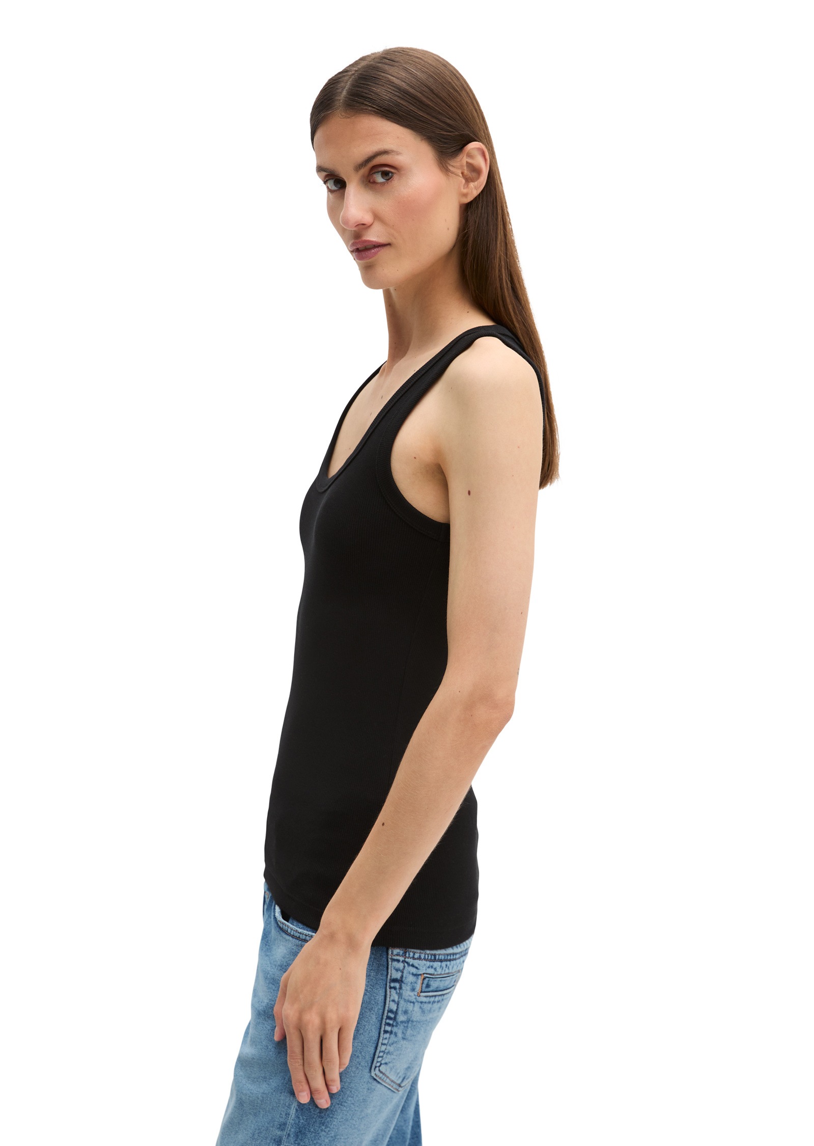 Marc OPolo T-Shirt "aus elastischem Rippjersey" günstig online kaufen