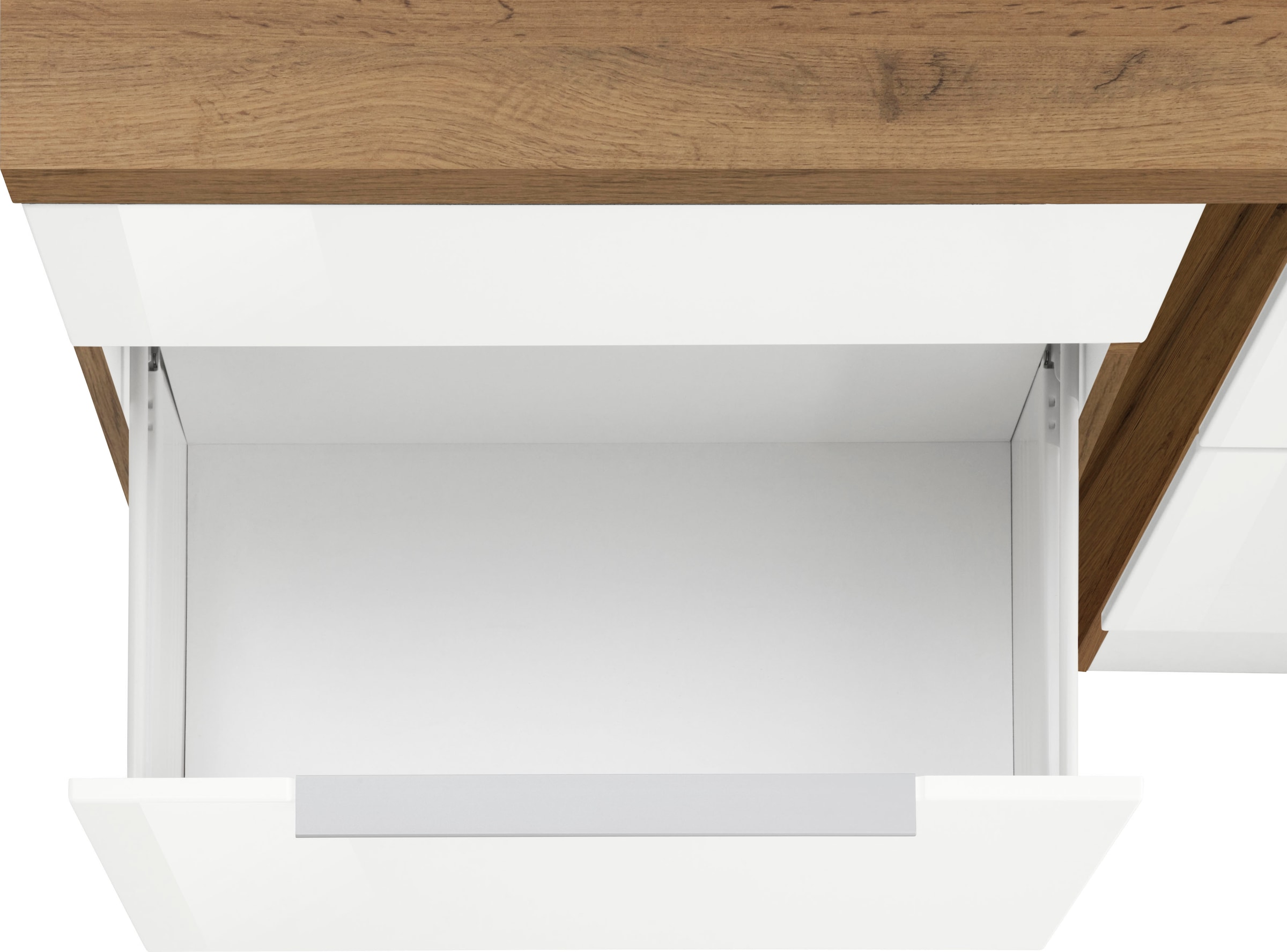 KOCHSTATION Küchenzeile »KS-Brindisi Breite 280 cm« wahlweise mit E-Geräten und Induktion, mit MDF-Fronten und Regal