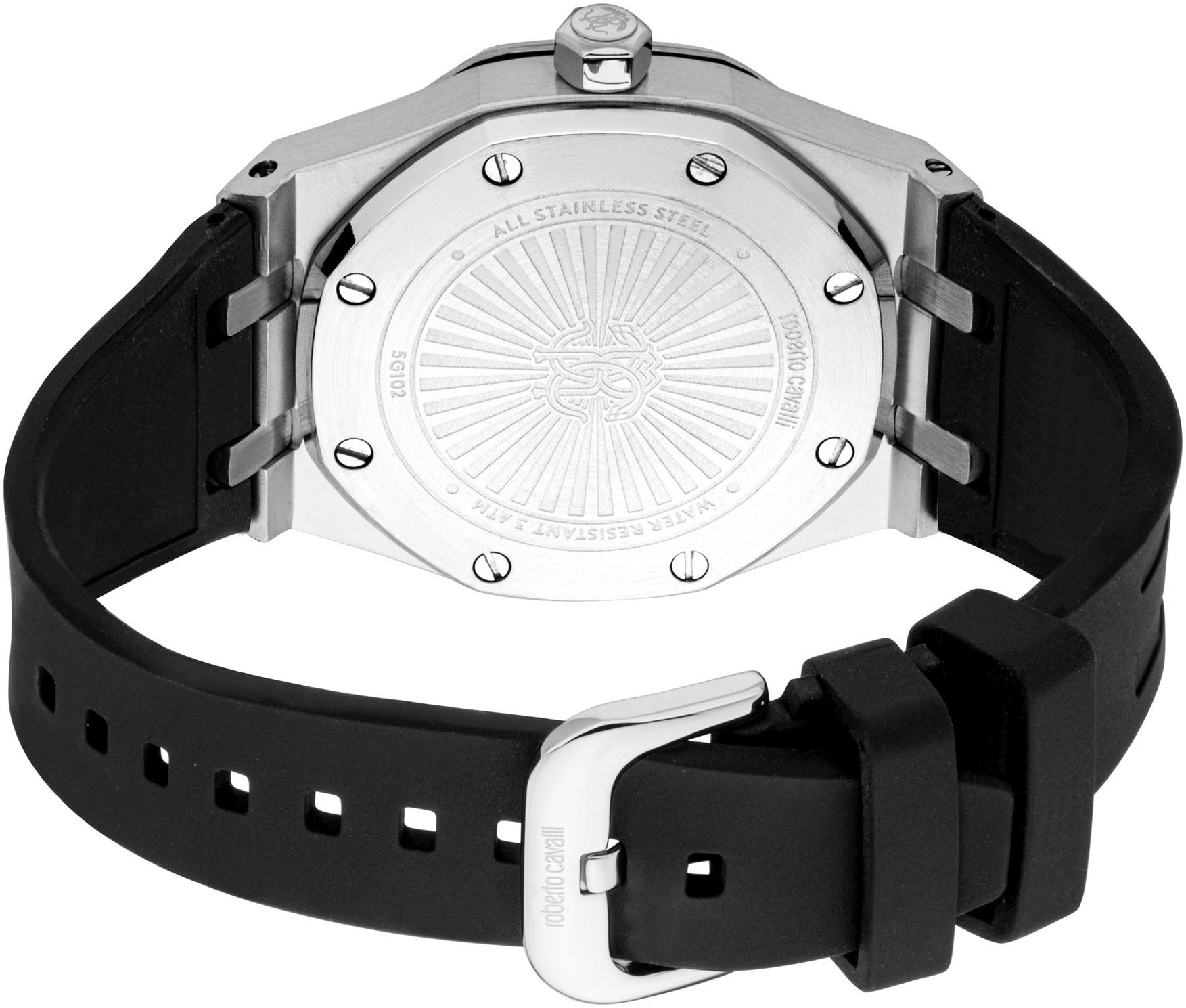 roberto cavalli Quarzuhr »Uomo Ottagono«, Armbanduhr, Herrenuhr, Silikonarmband, analog, Tag