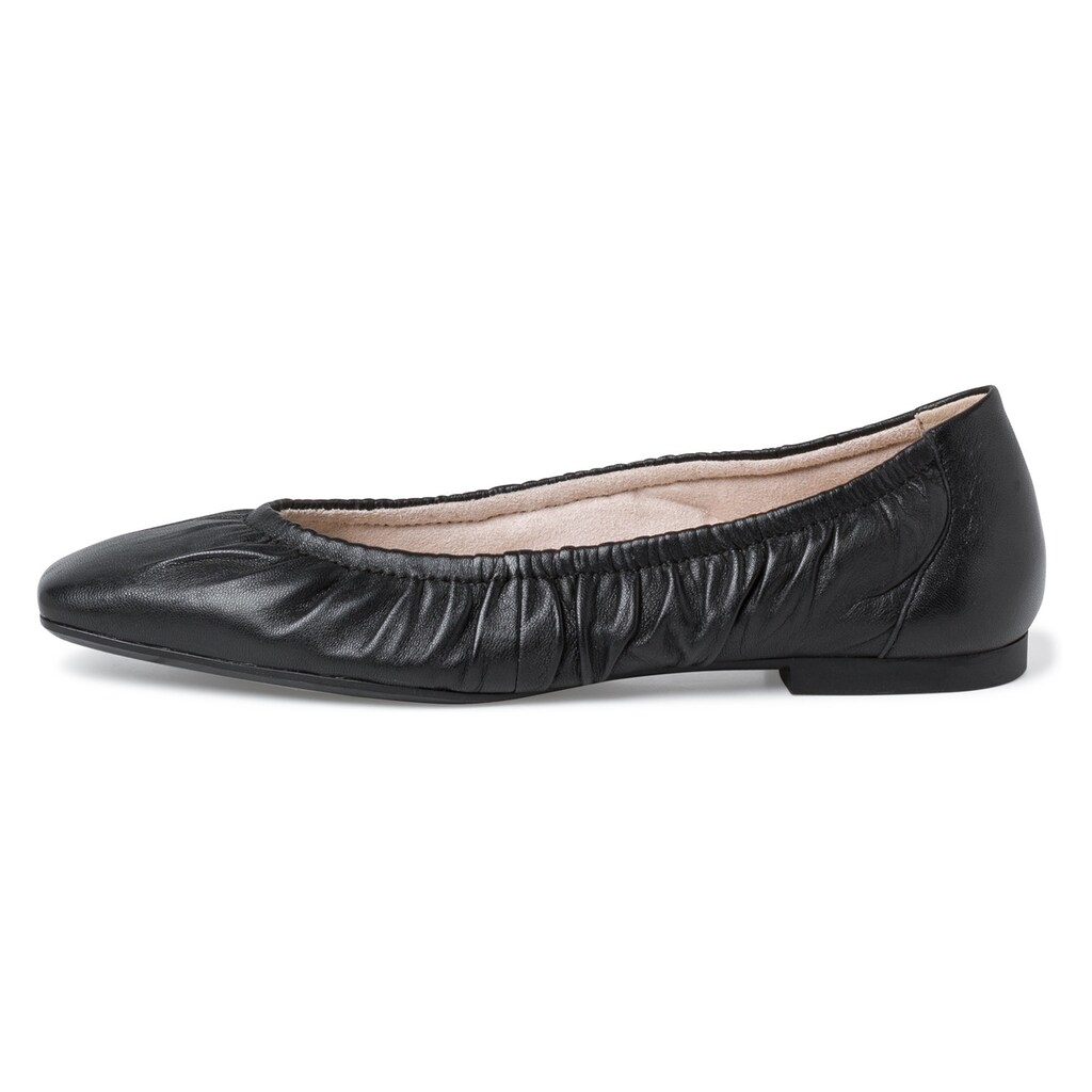 Marken Tamaris Tamaris Ballerina, mit modischen Raffungen schwarz Marken Tamaris Tamaris Ballerina, mit modischen Raffungen schwarz