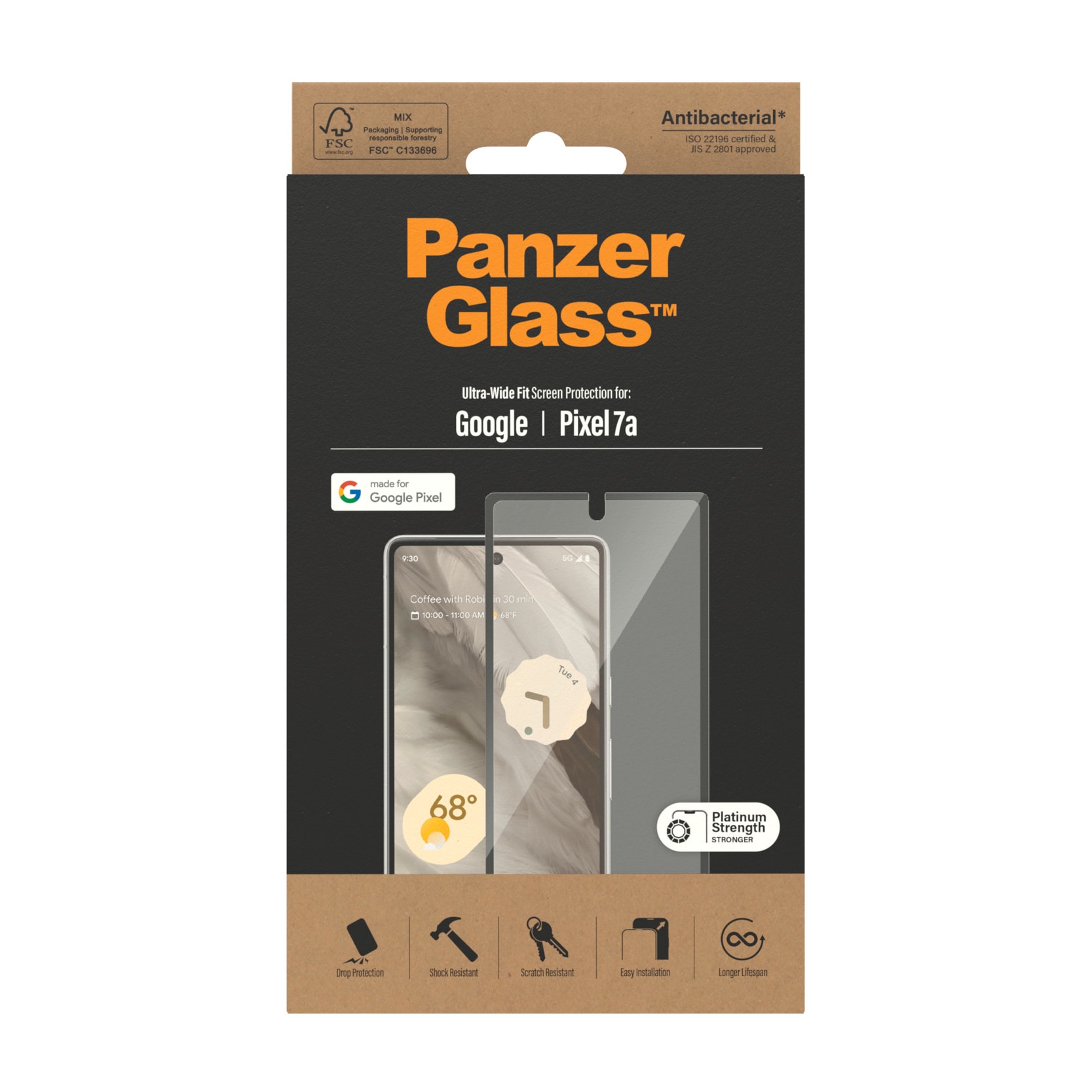 PanzerGlass Displayschutzglas »Screen Protector Ultra Wide Fit«, für Google Pixel 7a