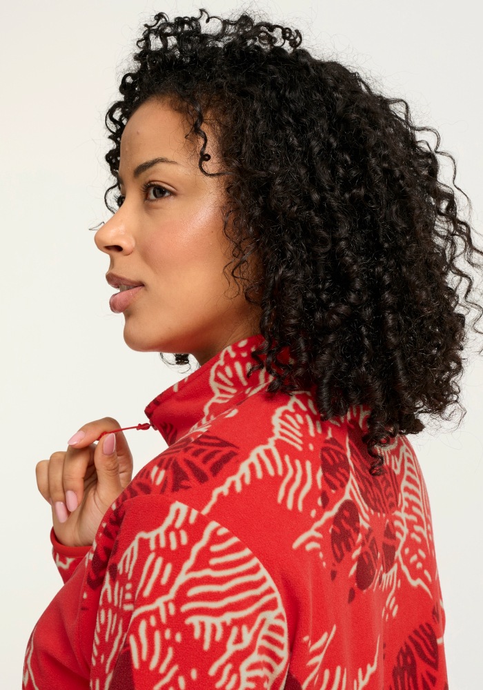 Jack Wolfskin Stehkragenpullover »PAW ERA 100 PRINT HZ W« Fleecepullover, weich, komfortabel