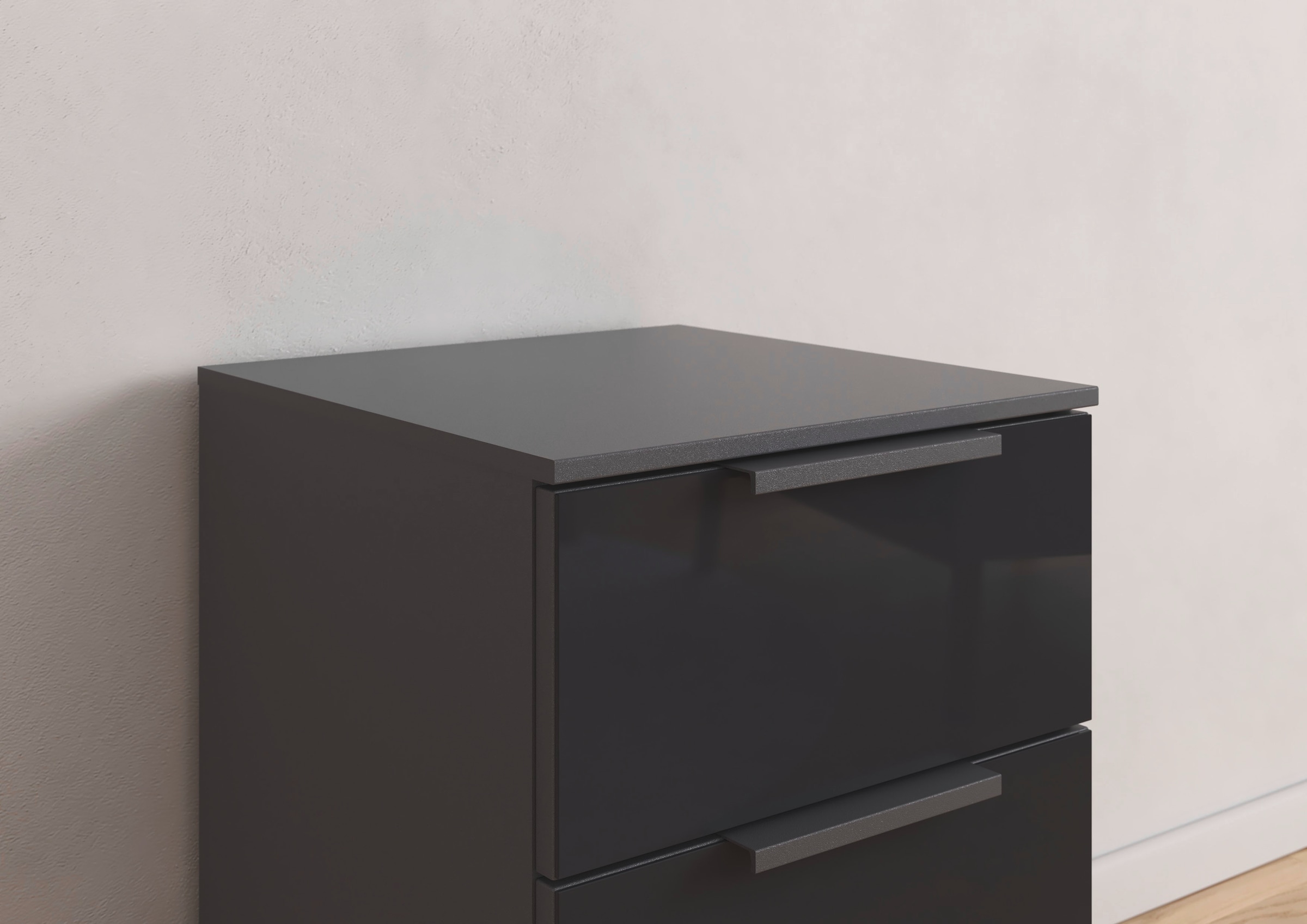 rauch Nachtkommode »Nachttisch Nachtkonsole Nachtschrank KOLUNA mit Glasfront«, (Breite 40 cm), mit 3 geräumigen Schubladen für viel Stauraum MADE IN GERMANY
