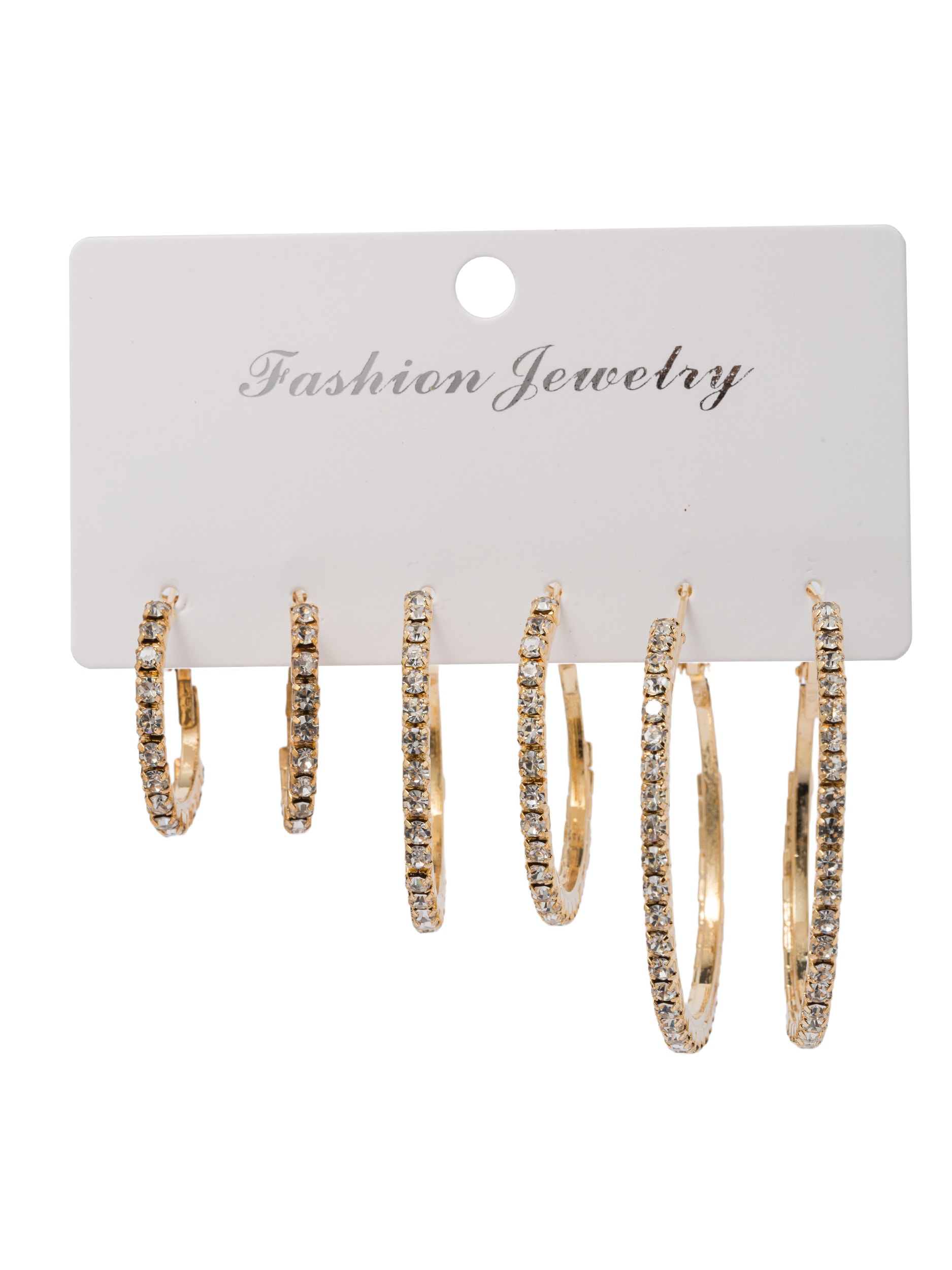 Aniston JEWELRY & WATCHES Creolen-Set »Multipack Schmuck Geschenk Kupfer Ohrschmuck Ohrringe Glitzersteine« Made in Germany - mit Glasstein