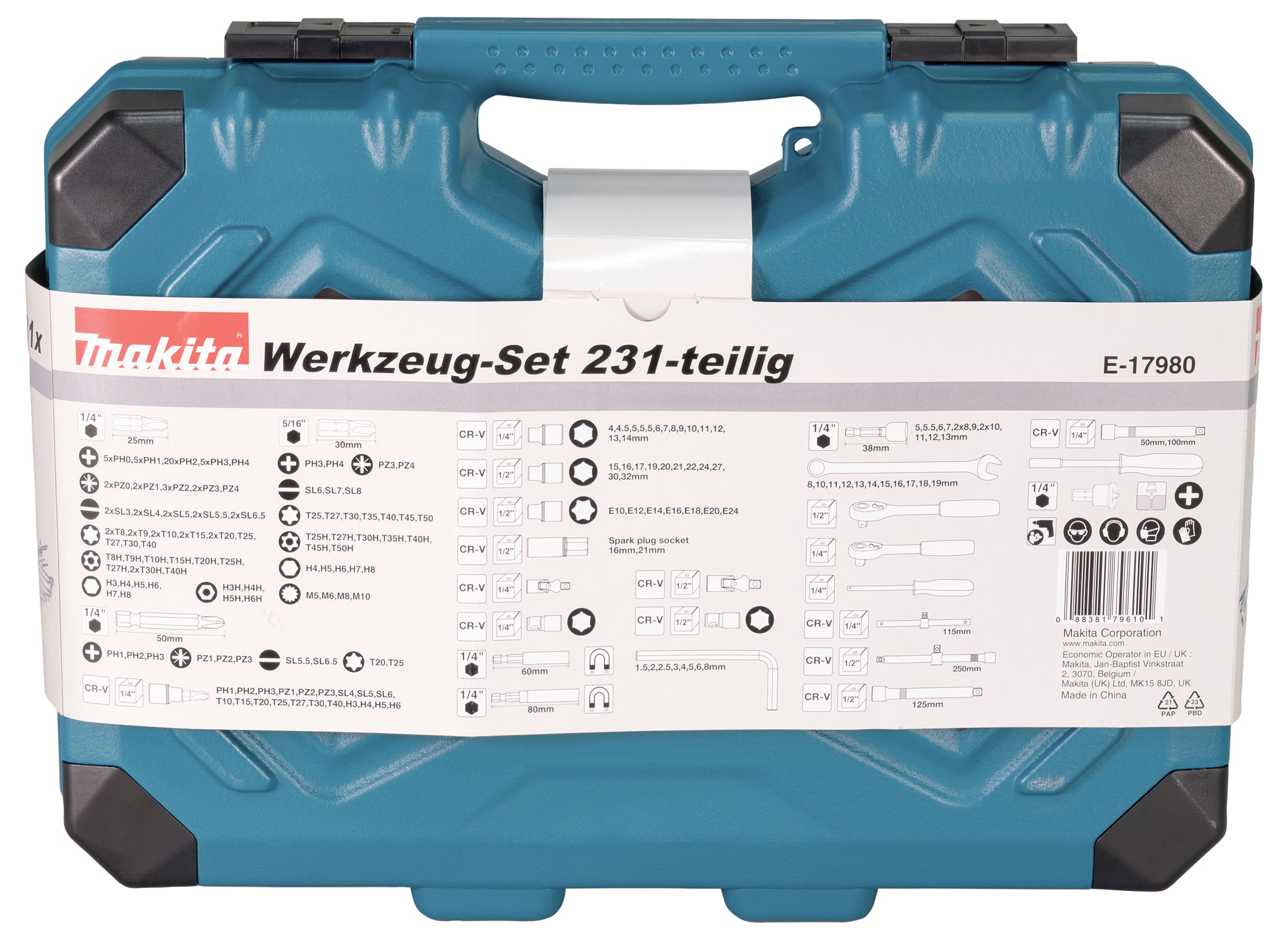 Makita Werkzeugset »»E-17980««, 231-tlg., inkl. Aufbewahrungskoffer