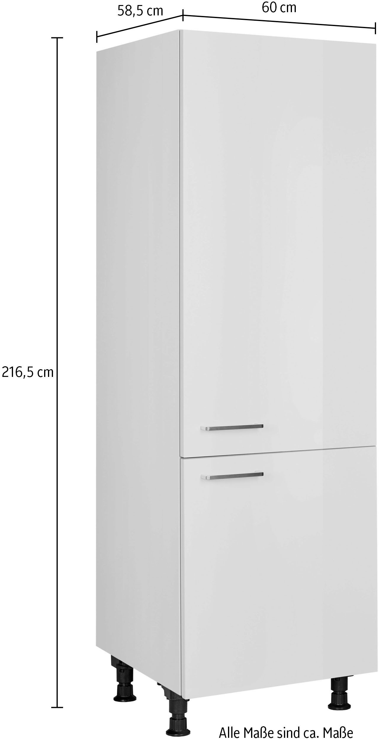 nobilia® Kühlmodul »"Flash", für ein Kühl- und Gefrierschrank, Ausrichtung wählbar«, vormontiert, Ausrichtung wählbar, Breite/Höhe: 60/216,6 cm
