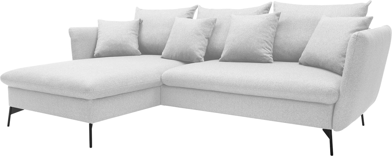 andas Ecksofa »LIVORNO,258 cm, L-Form,«, Schlaffunktion u. Bettkasten (139/224cm), Samt, Struktur, Webstoff