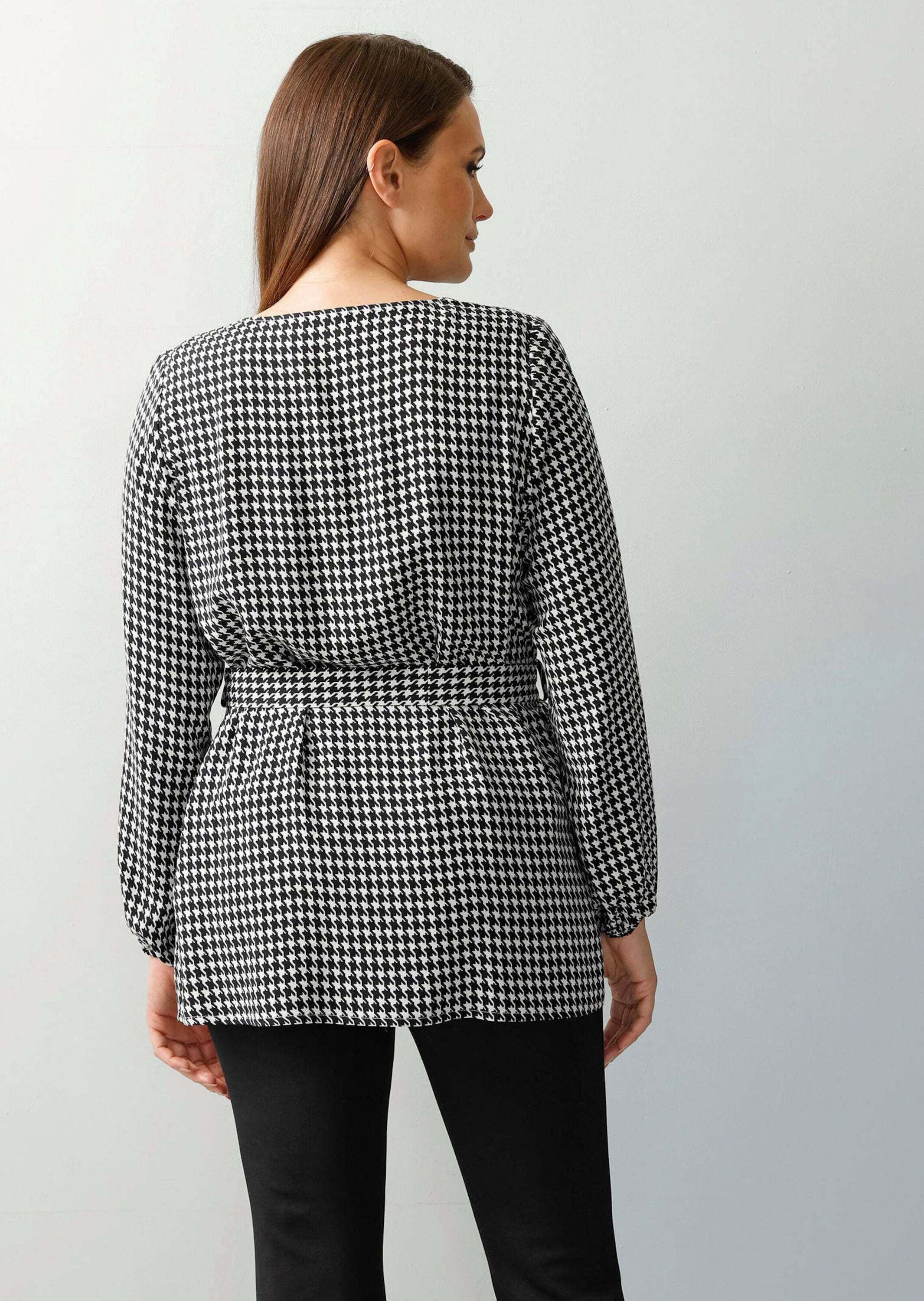 Alba Moda Tunika »Bluse Bluse in Hahnentrittdessin«