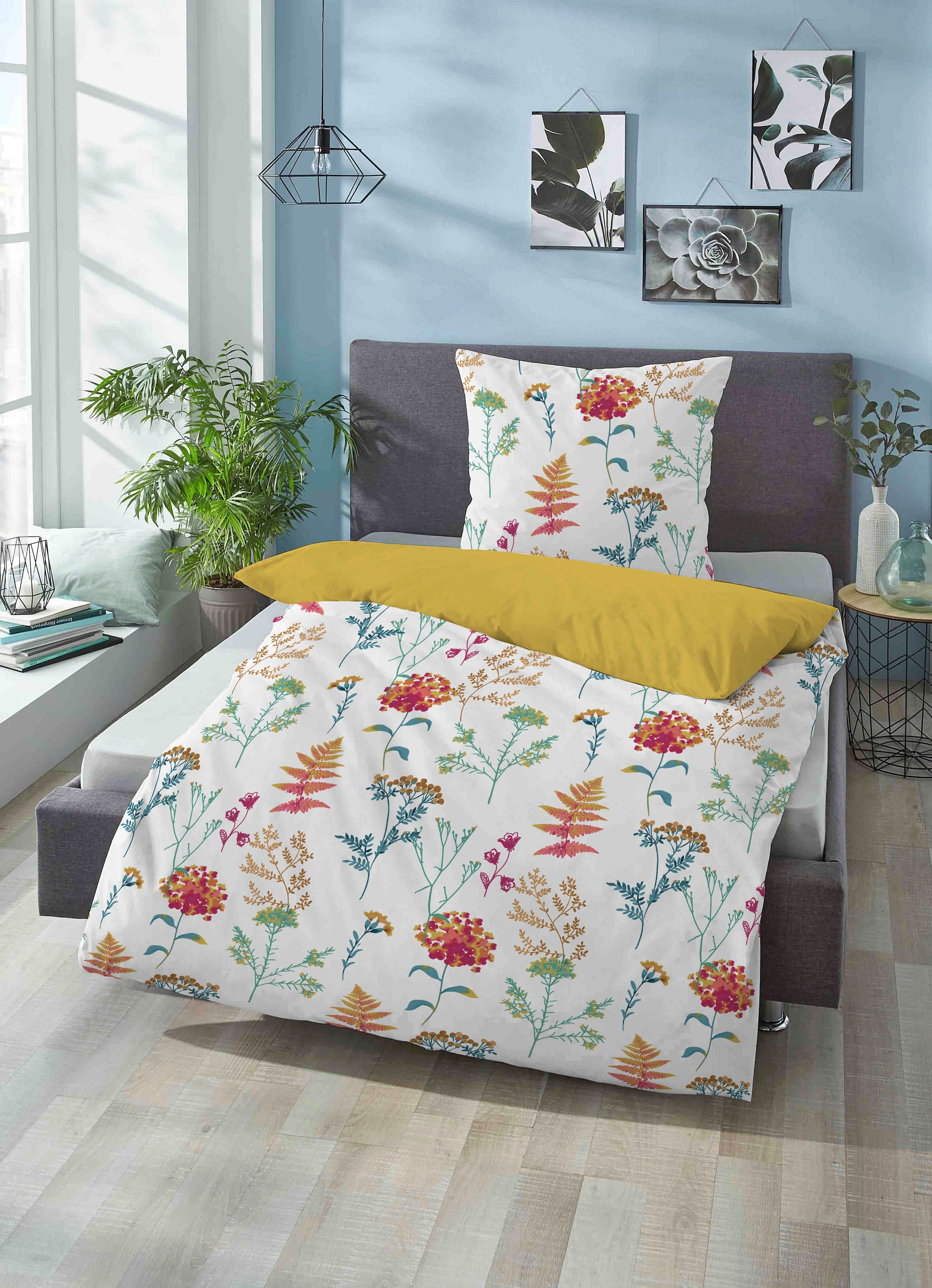 Biberna Wendebettwäsche "Eray" 2 Stk. tlg. 100% Baumwolle, Bett-und Kopfkis günstig online kaufen