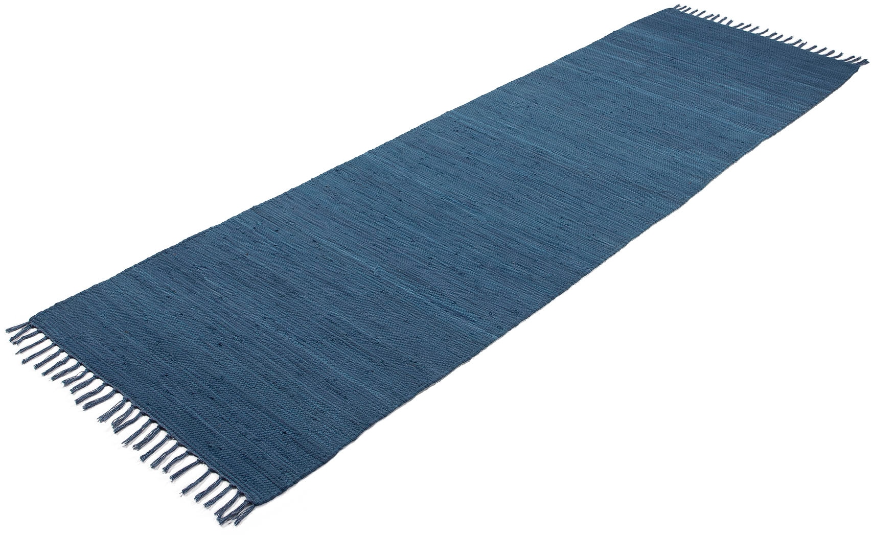 carpetfine Teppich »Kelim Chindi uni«, rechteckig, 5 mm Höhe, Wendeteppich, reine Baumwolle, handgewebt, Uni-Farben, mit Fransen