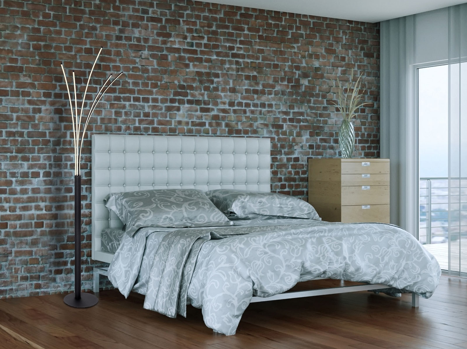 GLOBO LIGHTING LED Stehlampe »BIZZY«, Leuchtmittel LED-Modul | LED fest integriert, Stehleuchte/Wohnzimmer/Schlafzimmer/Flur