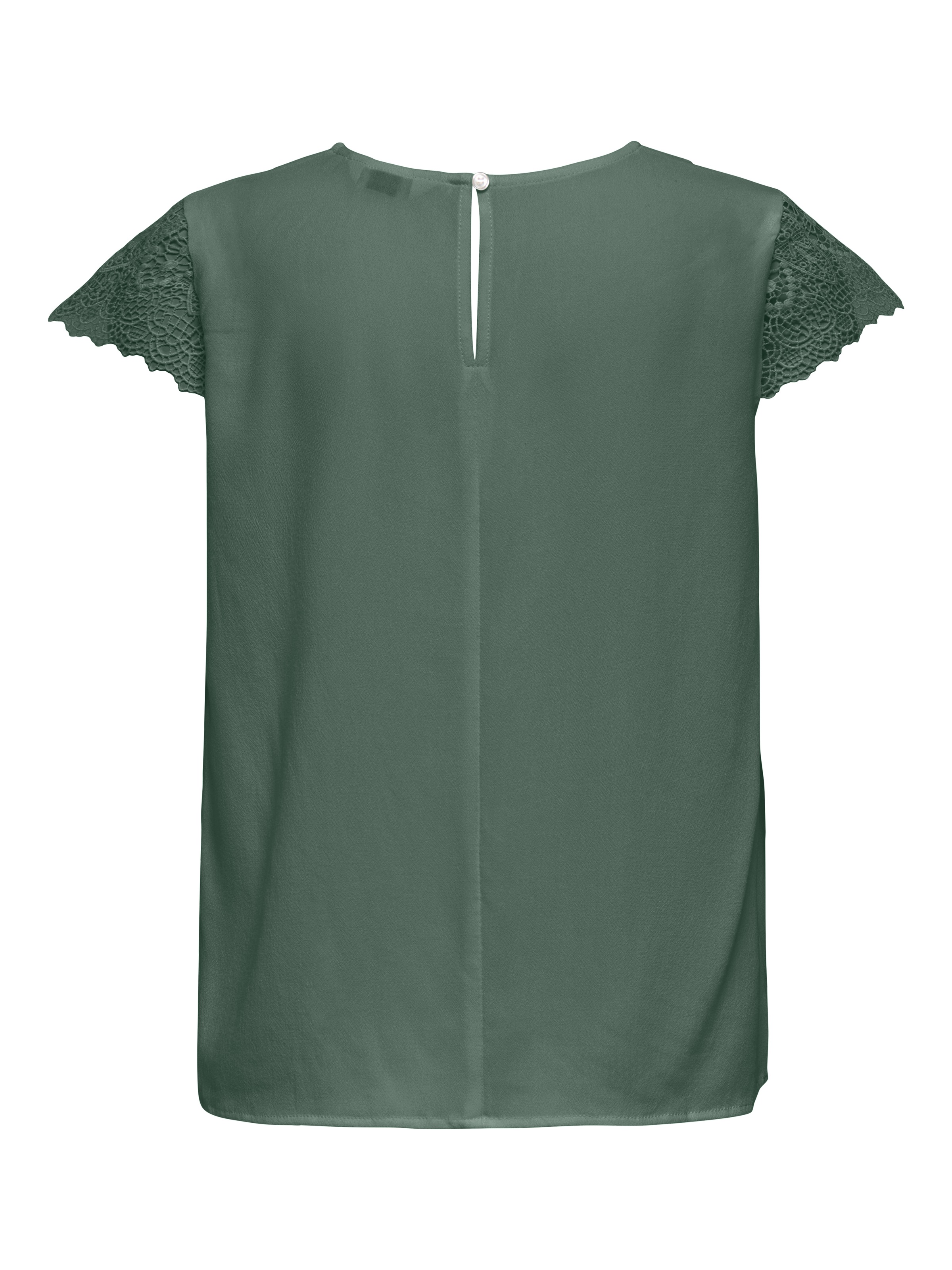 ONLY Kurzarmbluse "ONLELVA-VIA S/S DETAIL TOP WVN CS FR" Viskose, Spitze günstig online kaufen