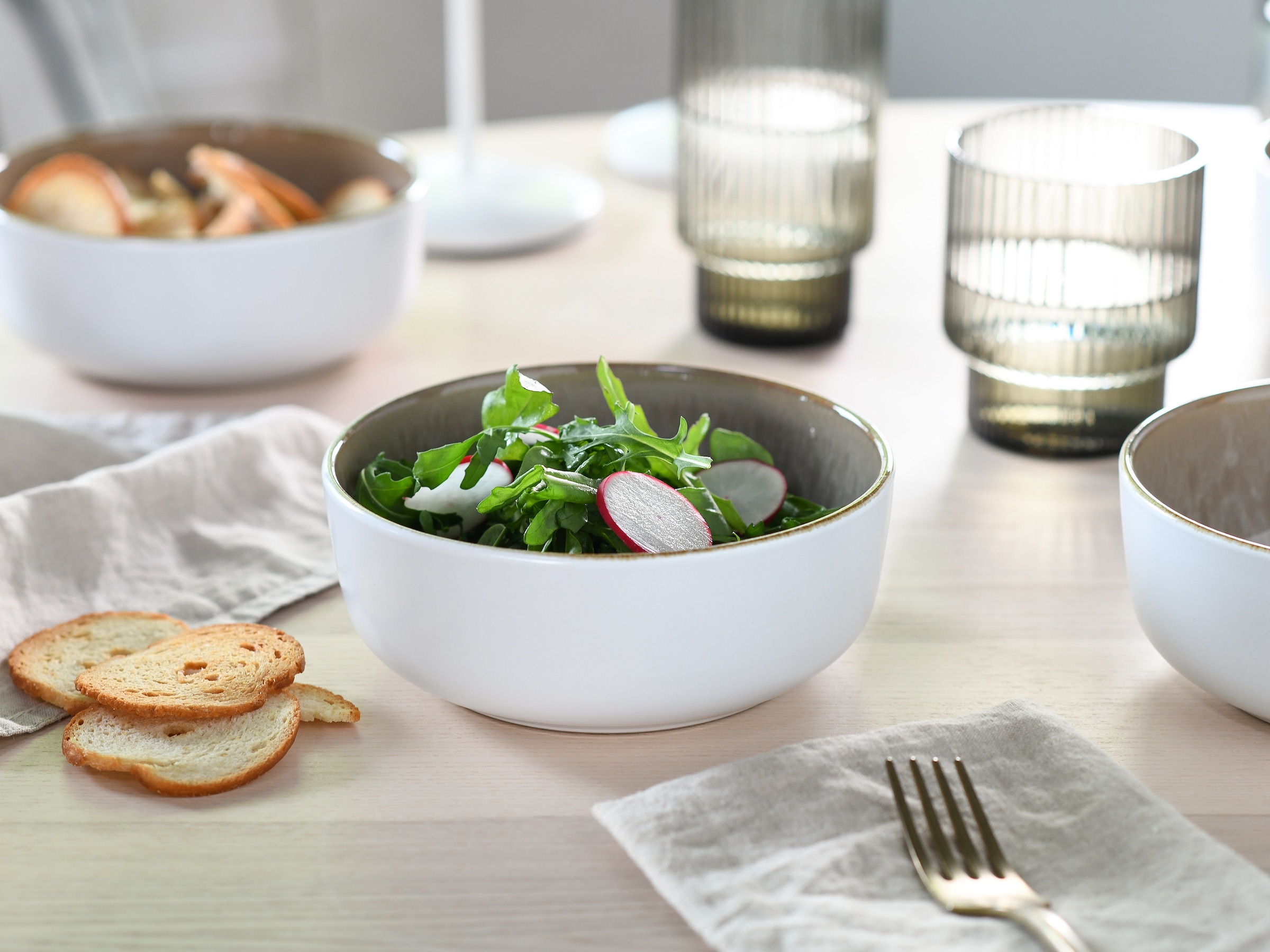 CreaTable Kombiservice »Nordic Fjord, Service 16-tlg.« Reaktive Glasur, Einzigartiger Look