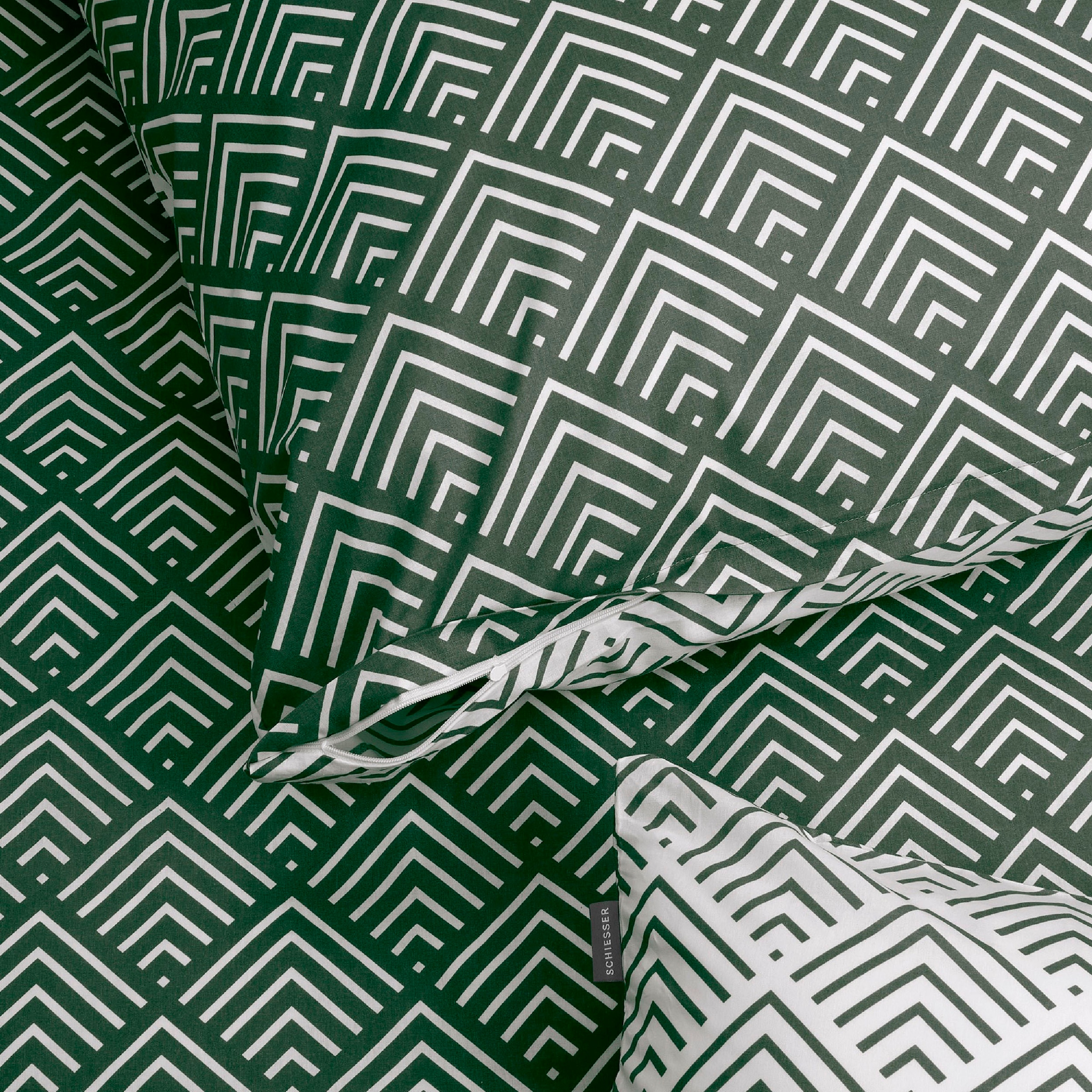 Schiesser Bettwäsche »Mabel aus weicher Baumwolle mit abstraktem Muster«, MADE IN GREEN by OEKO-TEX®