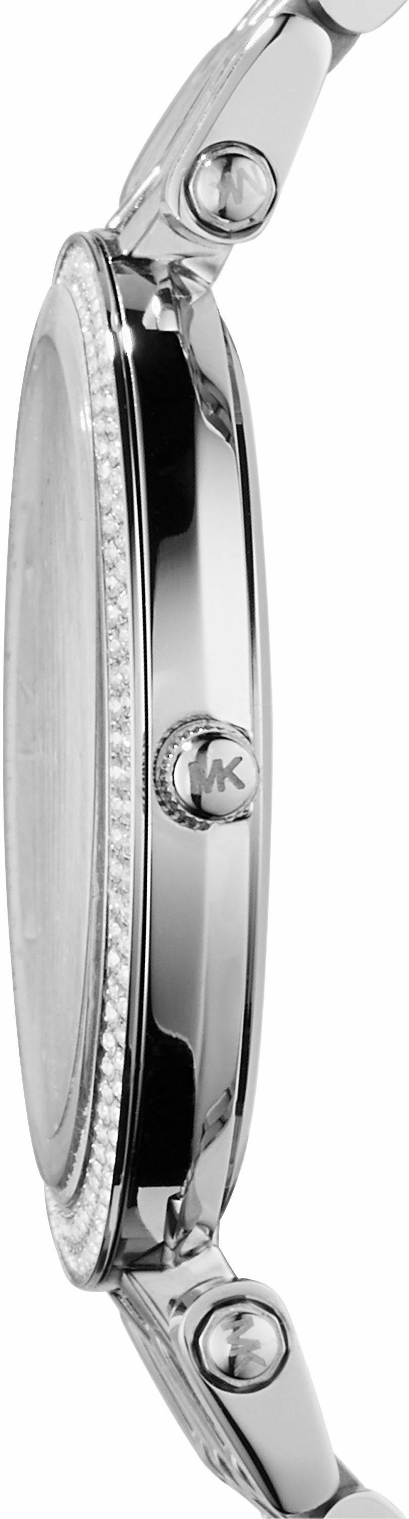 MICHAEL KORS Quarzuhr »DARCI«, Armbanduhr, Damenuhr, Glassteine, Edelstahlarmband