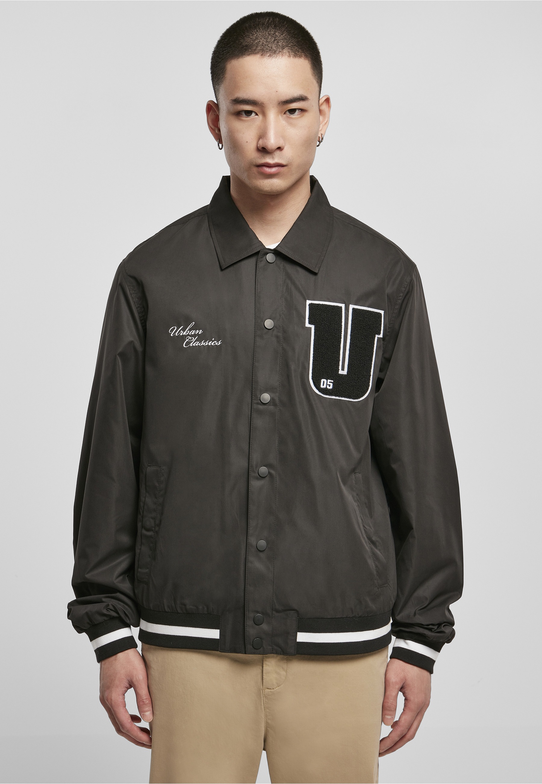 URBAN CLASSICS Collegejacke »Urban Classics Herren Sports College Jacket« 1 Stk. tlg. ohne Kapuze