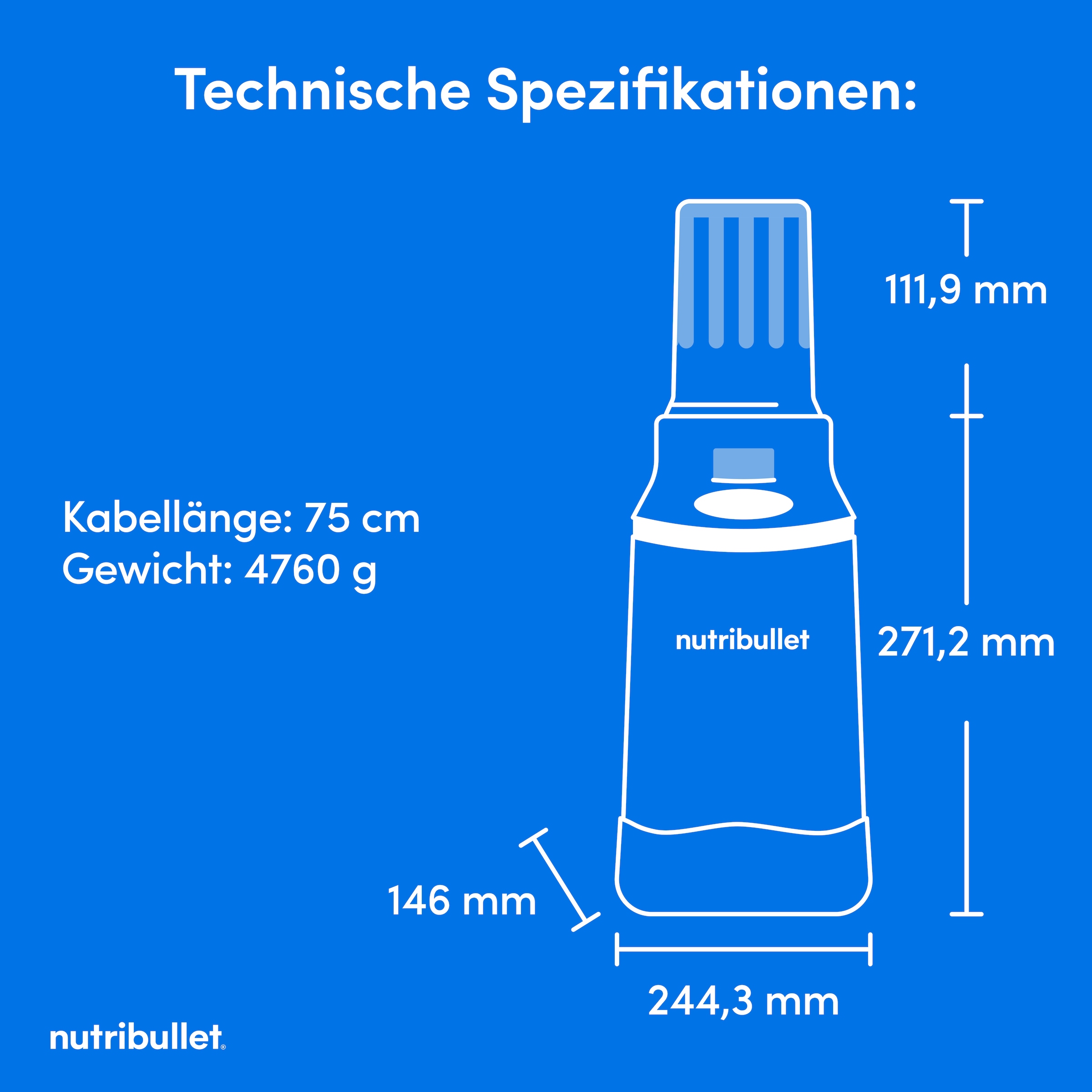 nutribullet Eismaschine »nutribullet Chill, 5 Programme, 3 Behälter (NBD0503W)« 500 W Eis, Gelato, Sorbet, Smoothie Bowl, Frozen Yoghurt